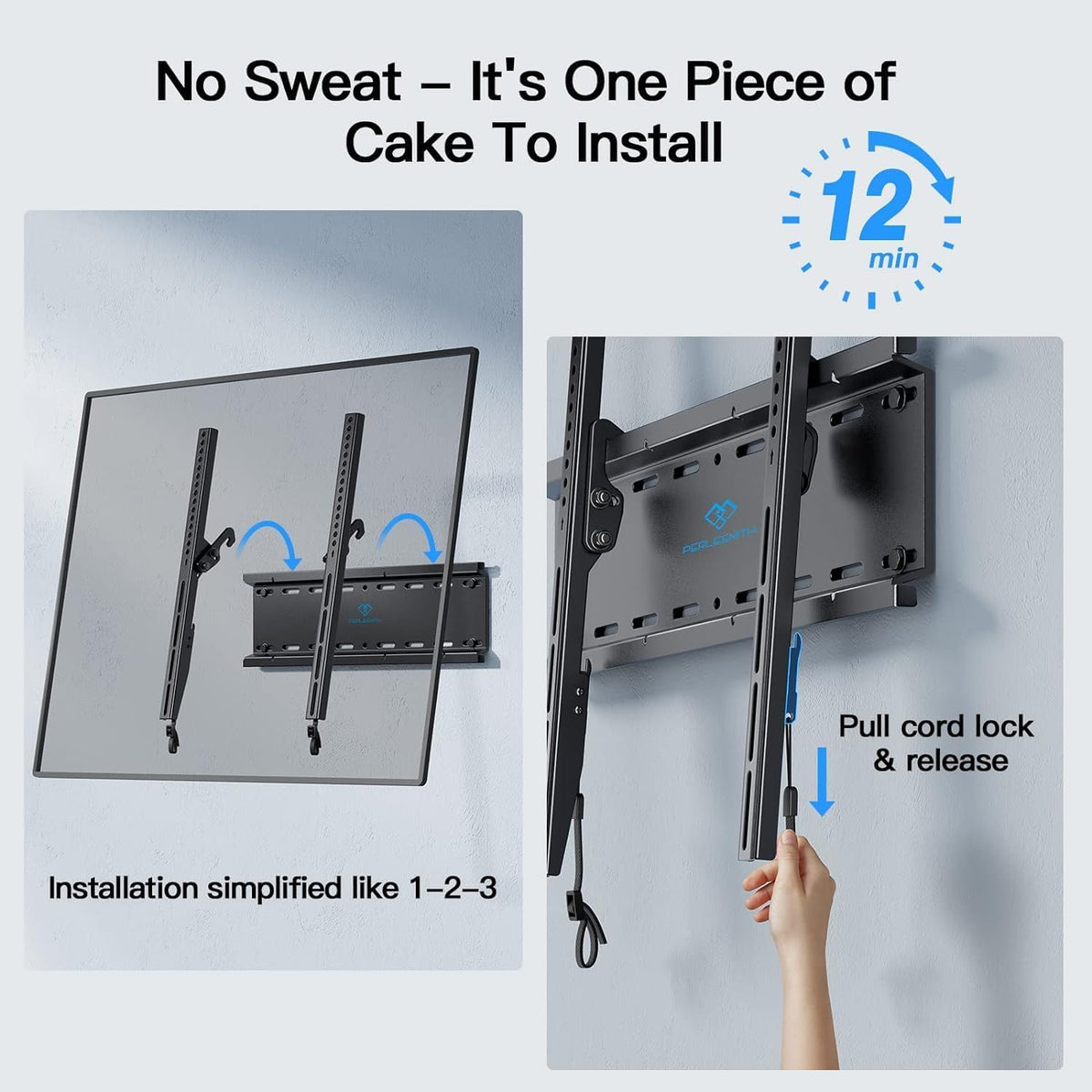 PERLESMITH Tilting TV Wall Mount for 23-60 Inch Flat Curved TVs, Low Profile Tilt TV Mount up to 115 lbs, Wall Mount Bracket Fits 8″/16” Wood Studs, Max VESA 400x400mm, PSMTK1 🍁 All In One Marketplace Canada