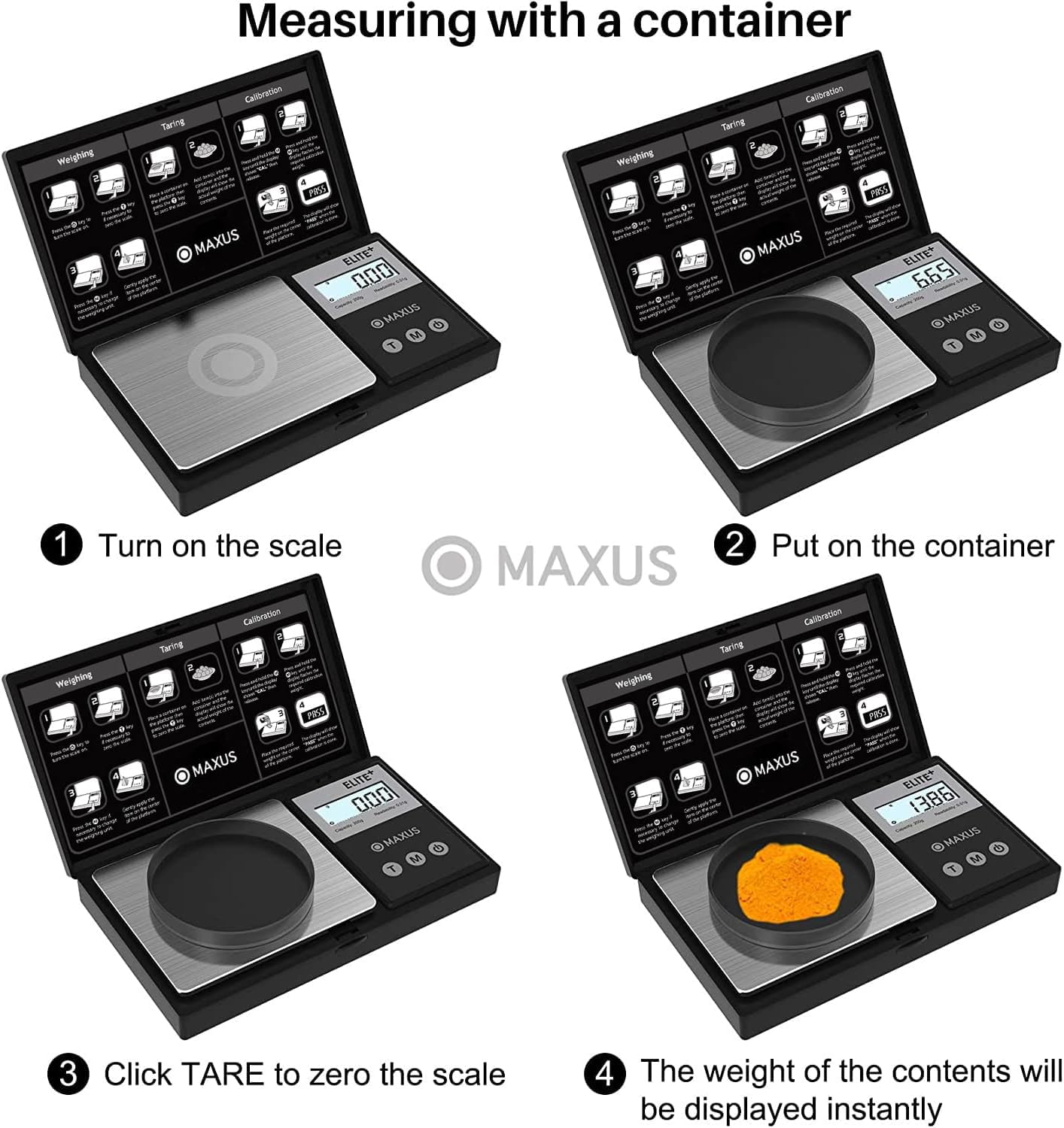 MAXUS Precision Pocket Scale 500g x 0.01g, Digital Gram Scale with Tray, Small Food Scale, Jewelry Scale, Ounces Grains Scale with Backlit LCD 🍁 All In One Marketplace Canada