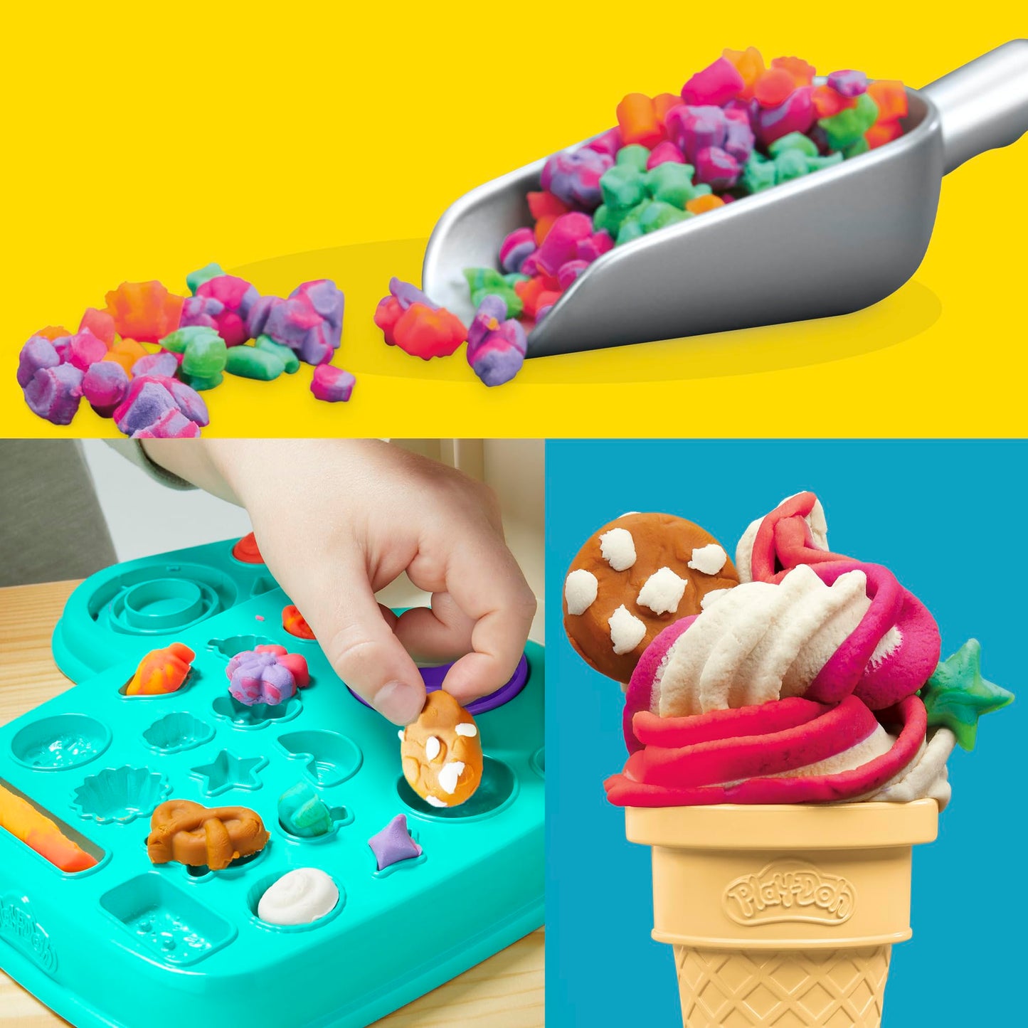 Play-Doh Rainbow Swirl Ice Cream Playset with 7 Pretend Play Kitchen Accessories, Arts and Crafts Toys for 3 Year Old Girls and Boys and Up 🍁 All In One Marketplace Canada