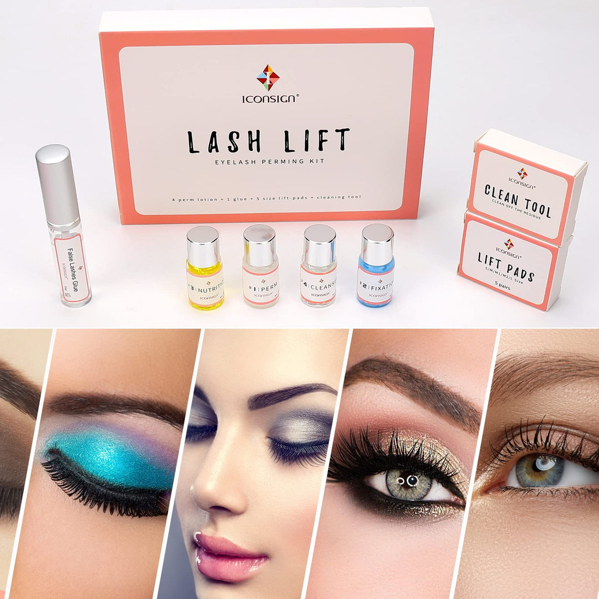 Lash Lift Kit - Eyelash Perm Kit - Professional Eyelash Curling Set - Glue Upgraded Version - Semi-Permanent Curling Perming Wave Suitable For Salon at Home (White) 🍁 All In One Marketplace Canada