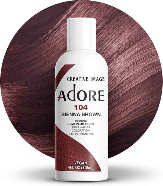 Adore Semi-Permanent Hair Color - 104 Sienna Brown 4 oz