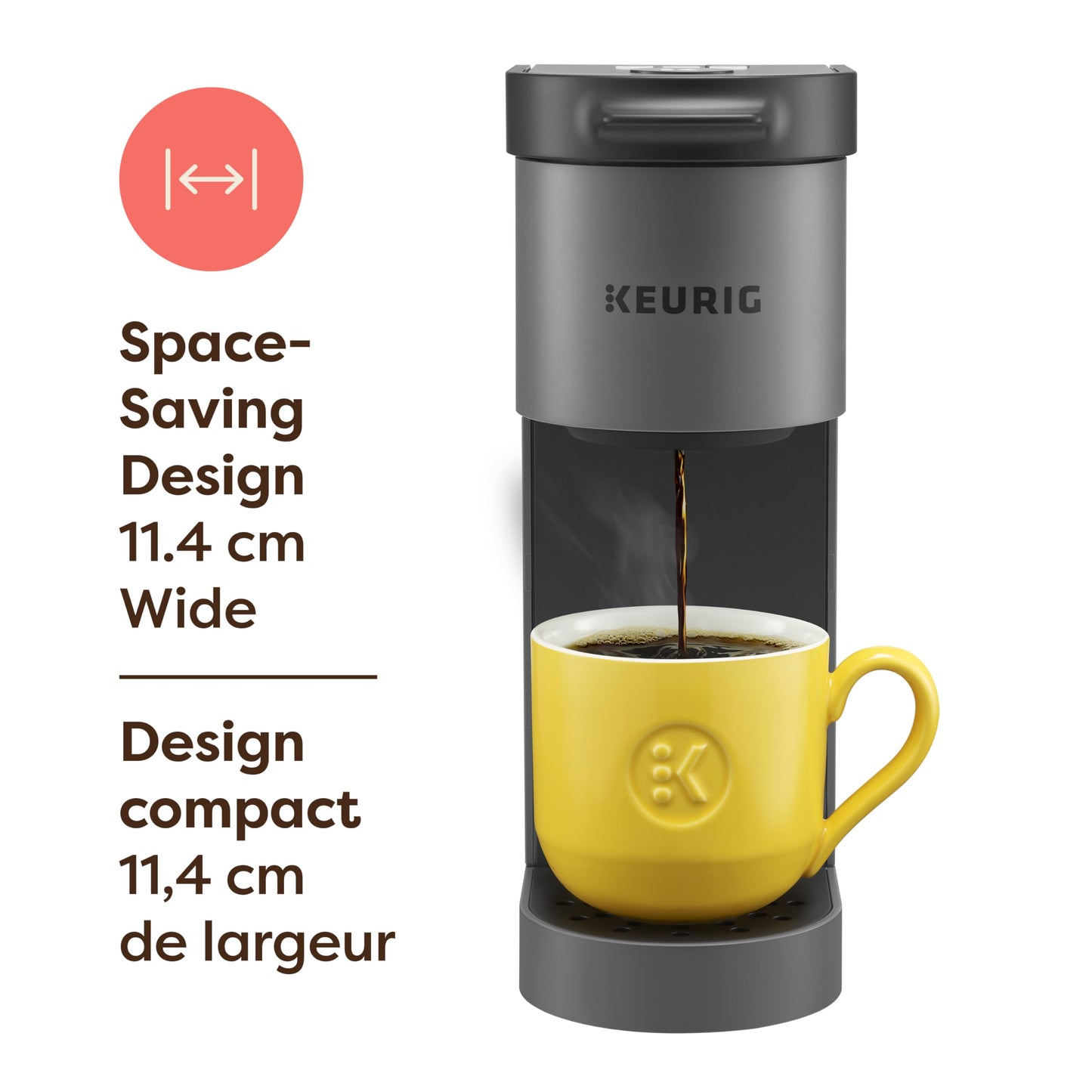 Keurig K-Mini Go Single Serve K-Cup Pod Coffee Maker, 1.24 L removable reservoir, Gray 🍁 All In One Marketplace Canada