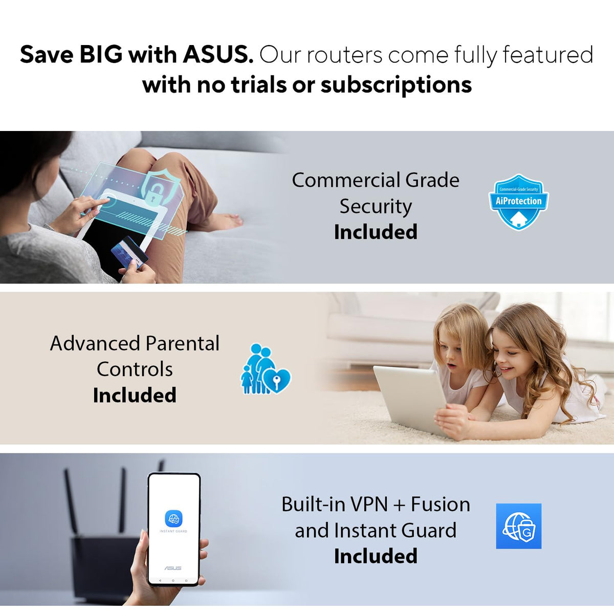 ASUS RT-BE86U WiFi 7 Gaming Router, 10G WAN, 6.8 Gbps, Mesh VPN Compatible 🍁 All In One Marketplace Canada