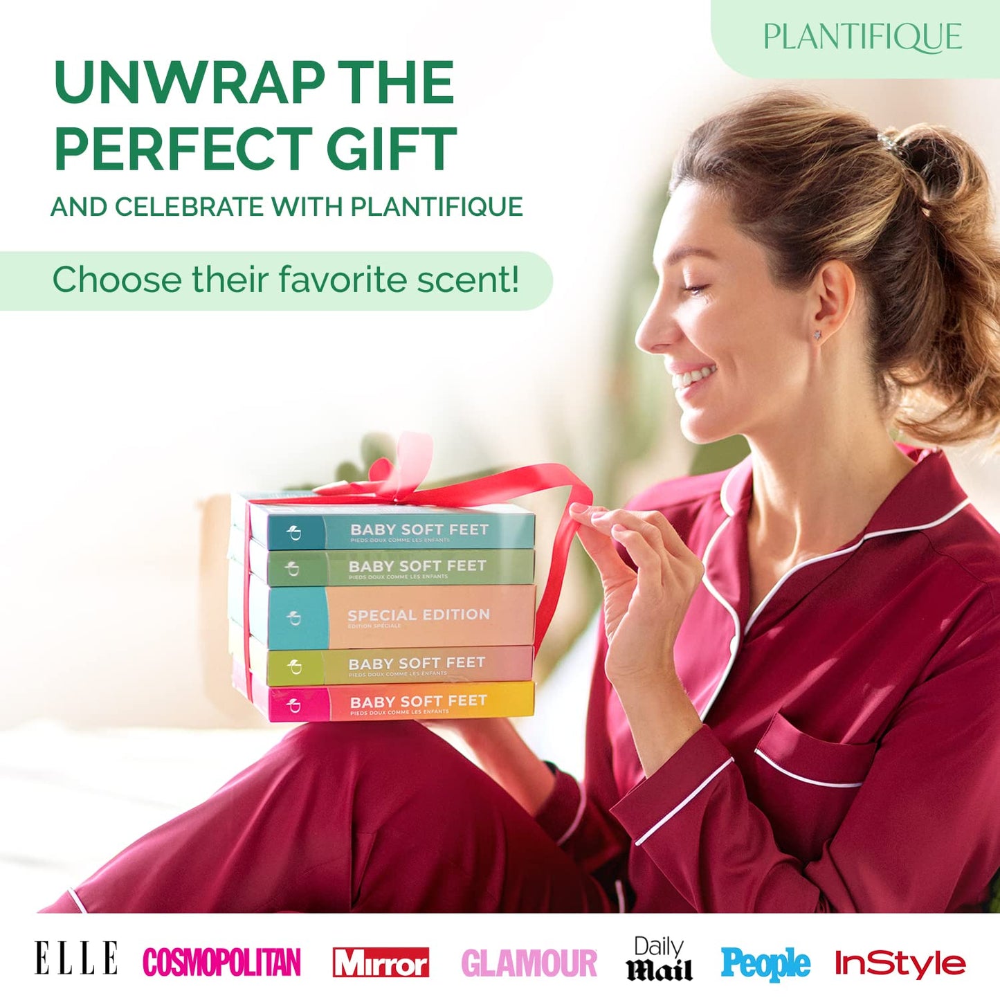 PLANTIFIQUE Foot Peel Mask Dermatologically Tested - 2 Pairs Peach Exfoliating Mask for Dry Cracked Feet - Masque Pied Peeling - Foot Care for Soft Baby Feet 🍁 All In One Marketplace Canada