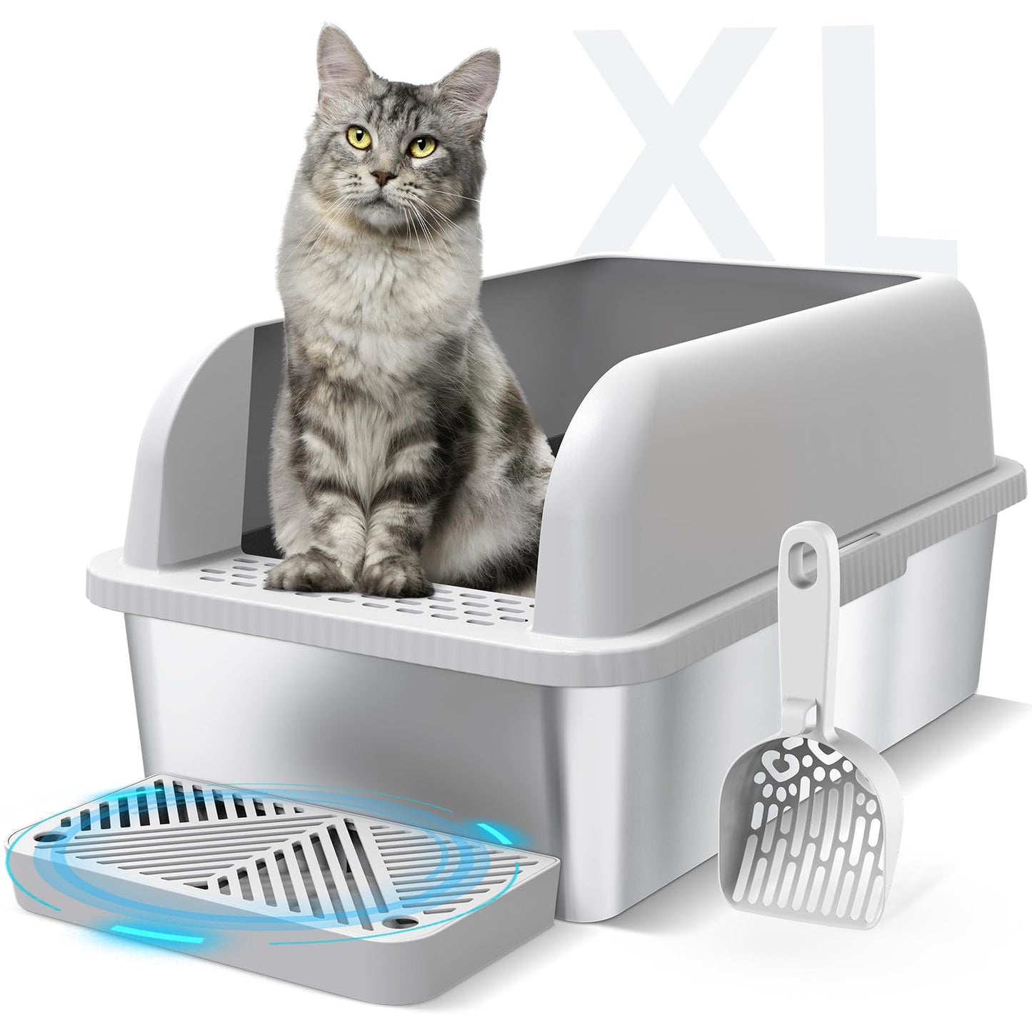 Suzzipaws XL Enclosed Stainless Steel Cat Litter Box for Big Cats 🍁 All In One Marketplace Canada