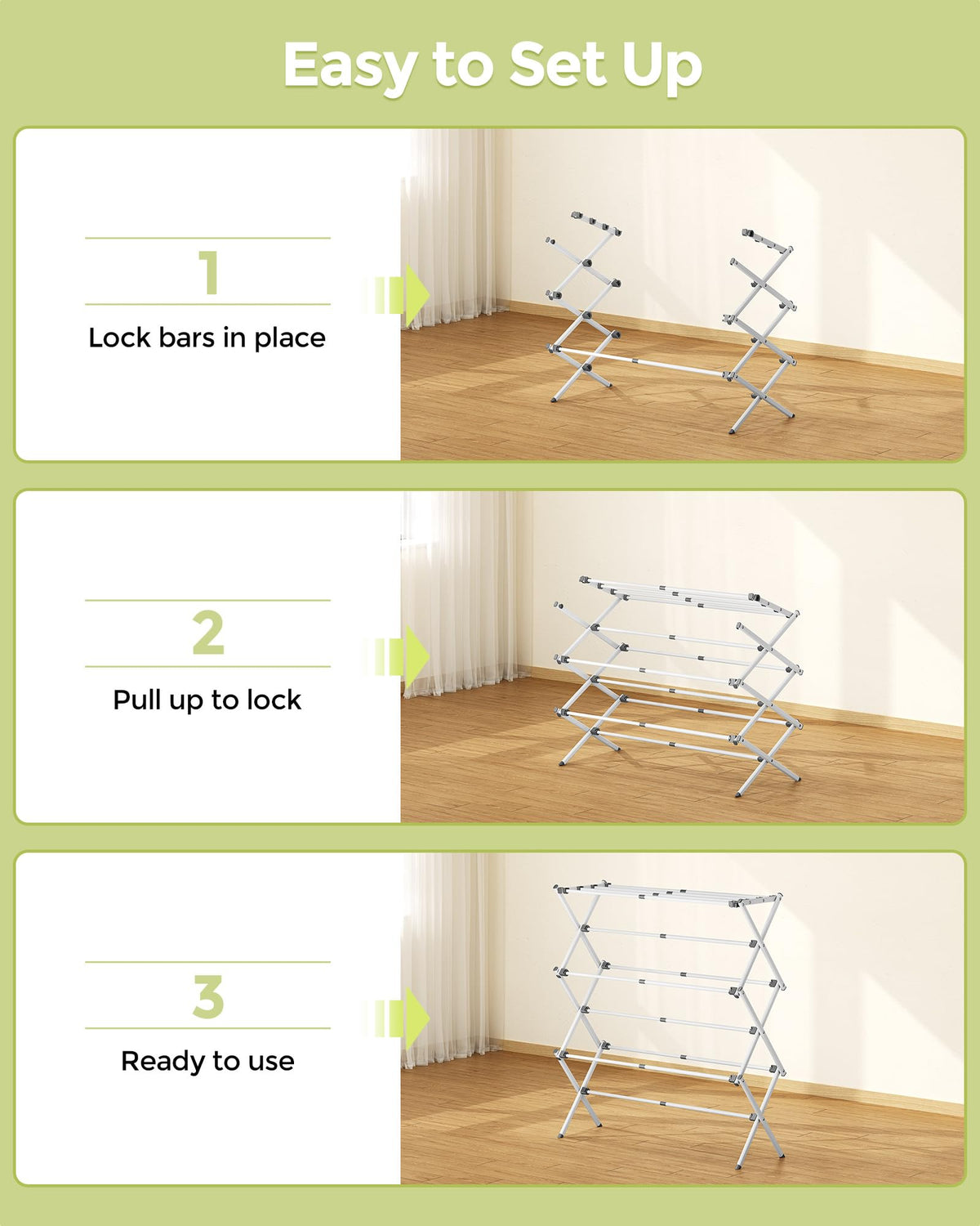 APEXCHASER Clothes Drying Rack, Expandable Drying Rack Clothes, Collapsible 3 Tiers Foldable Laundry Rack Indoor, for Baby Clothe Towels Bibs, White, 37.6inch 🍁 All In One Marketplace Canada
