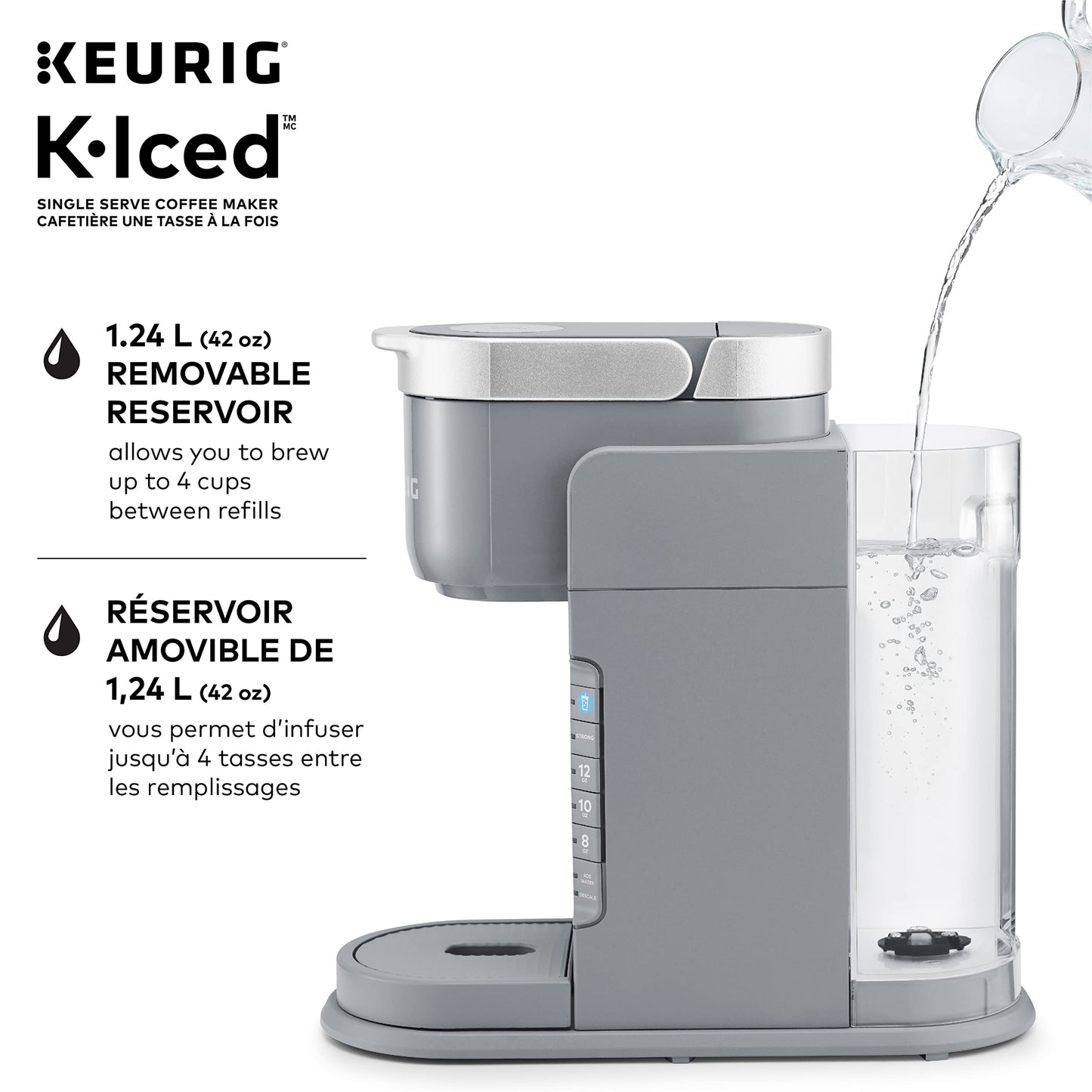 Keurig K-Iced Single Serve K-Cup Pod Coffee Maker, Featuring Simple Push Blue Button Brew Over Ice, Grey 🍁 All In One Marketplace Canada