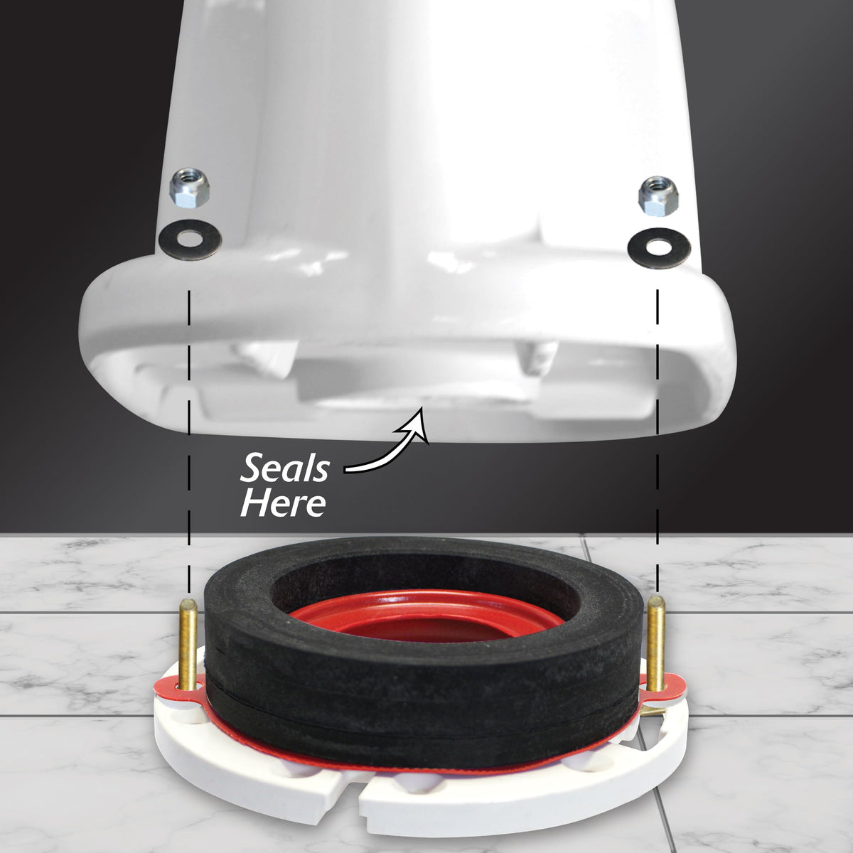 Korky 6000BP Toilet Wax Free 3" Rubber Seal Kit with Hardware, Red 🍁 All In One Marketplace Canada