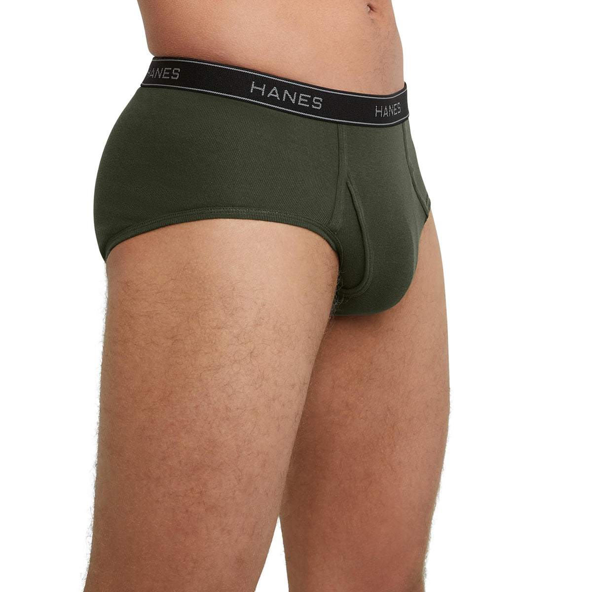 Hanes Mens 6-pack Exposed Waistband Mid-rise Briefs-underwear, White/Black, Medium US 🍁 All In One Marketplace Canada