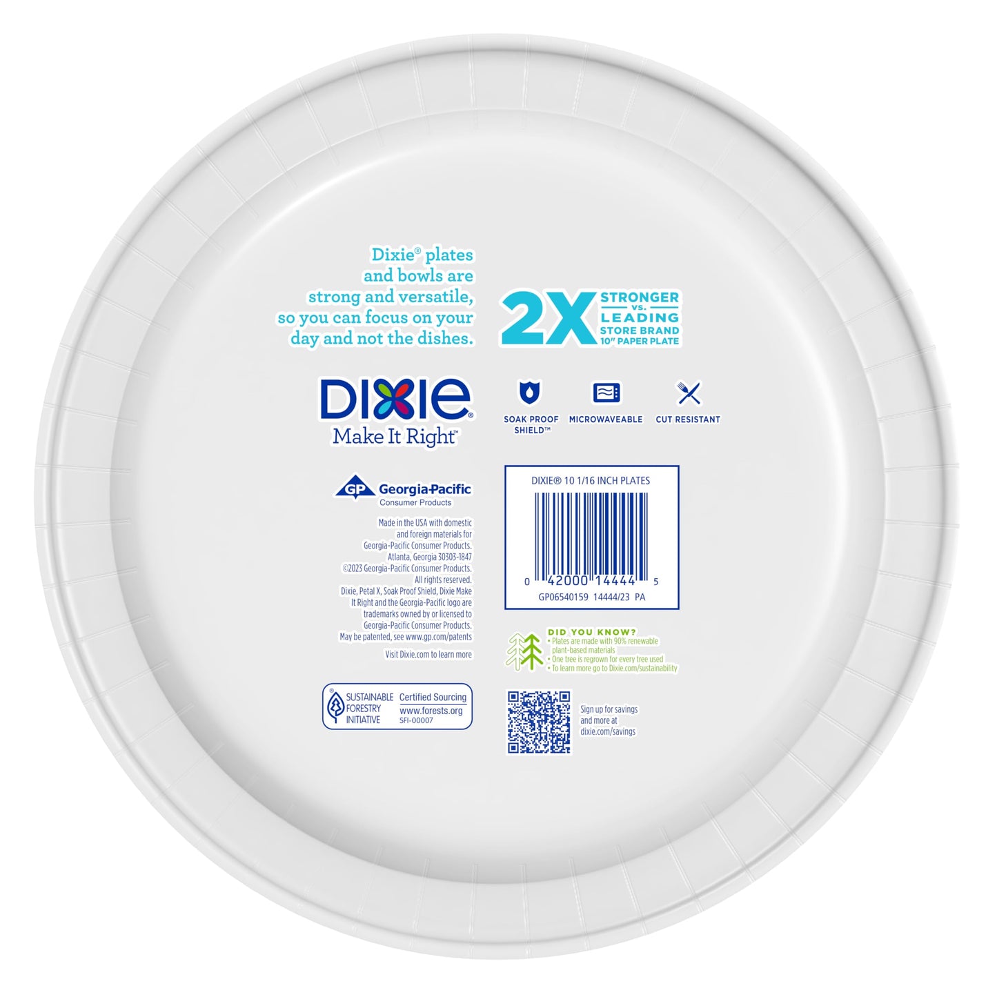 Dixie Large Paper Plates, 10 Inch, 150 Count, 2X Stronger, Microwave-Safe, Soak-Proof, Cut Resistant, Disposable Plates for Everyday Breakfast, Lunch, & Dinner Meals 🍁 All In One Marketplace Canada