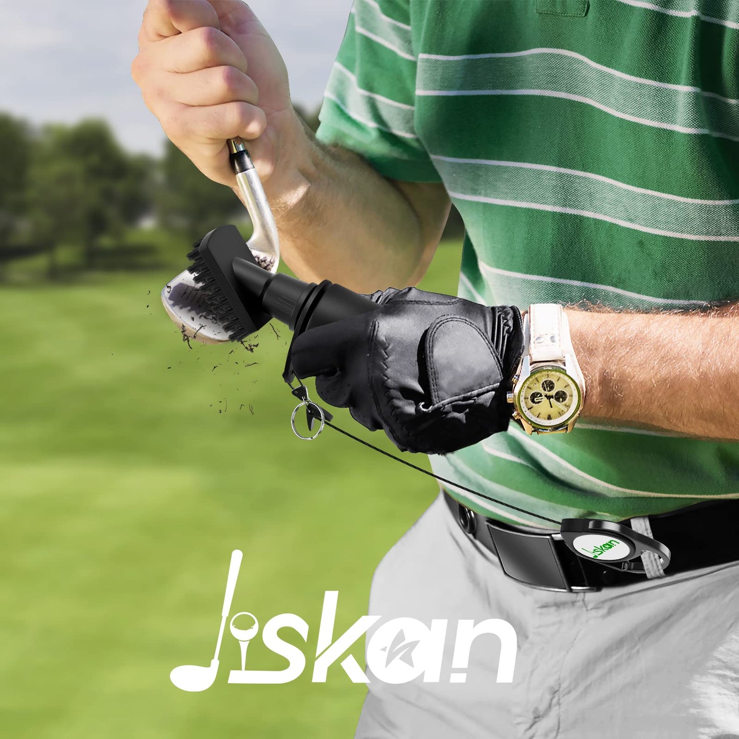 Jiskan Pro Golf Club Brush Cleaner with Retainer Clip and Squeeze Water Bottle 7.5 Inches Holds 4 Ounces of Water, Essentials Golf Accessories for Men Best Gifts for Men 🍁 All In One Marketplace Canada