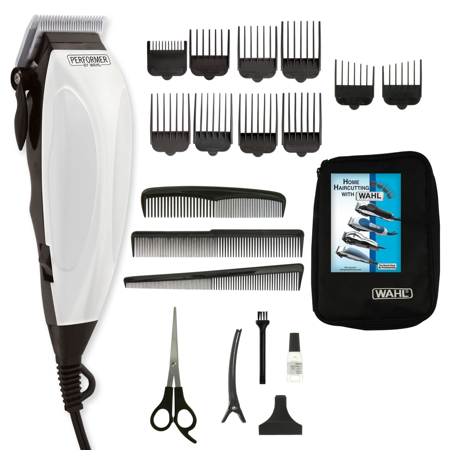 Wahl Canada Performer Haircutting Kit, Quality Economy Clipper Complete with Accessories, Powerful, Quiet Motor, Self-Sharpening Precision Ground Blades, Hair Clipper, At Home Haircutting Kit - Model 3160 🍁 All In One Marketplace Canada