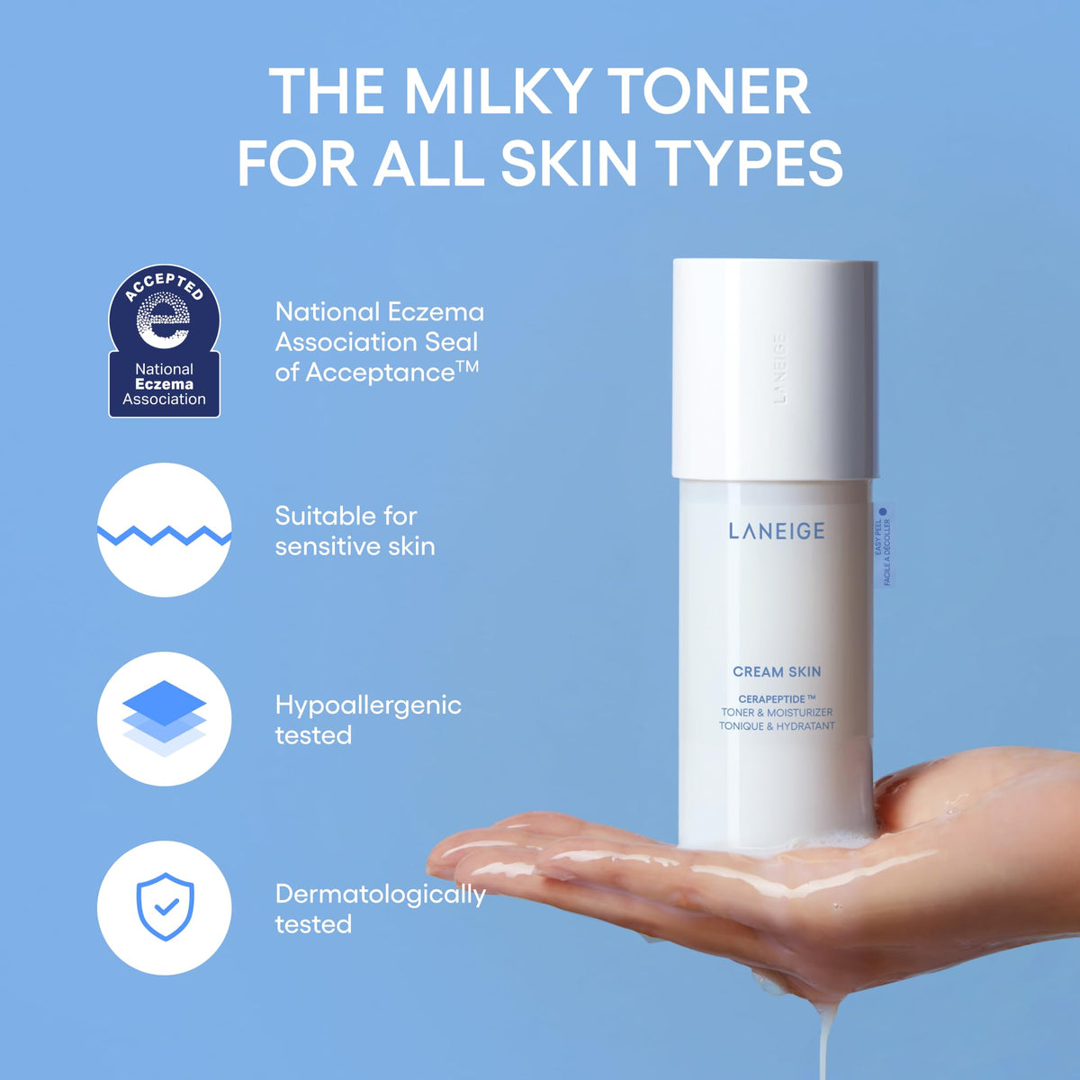 LANEIGE Cream Skin Toner & Moisturizer Mini: Lightweight Refillable Korean Milky Toner with Ceramide & Peptide for Hydration, Firming, & Barrier Support 🍁 All In One Marketplace Canada