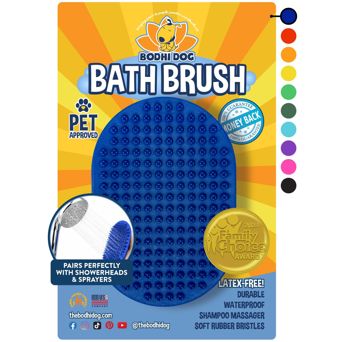 Bodhi Dog Bath Brush | De shedding Dog Brush | Hair Removing for Long Hair Dog Brush | Dog Brush for Short Haired Dogs | Dog Accessories Rubber Curry Brush | Dog Shampoo Brush 🍁 All In One Marketplace Canada