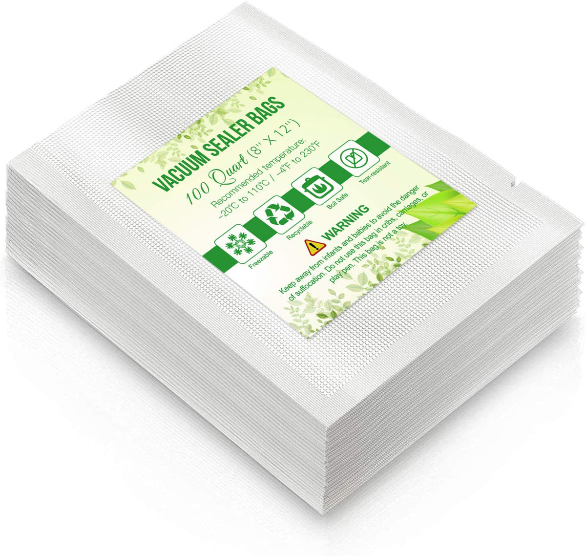 Accenter Vacuum Sealer Bags 100 Quart 8x12 Inch Commercial Grade Food Saver Bags, Seal a Meal, BPA Free, Heavy Duty, Perfect for vac storage, Meal Prep or Sous Vide (8"x12") 🍁 All In One Marketplace Canada