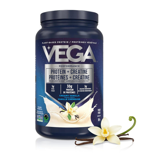Vega Protein + Creatine, 28g Plant Based Protein Powder with Creatine for Muscle Recovery – Vanilla,18 Servings, 864 grams 🍁 All In One Marketplace Canada