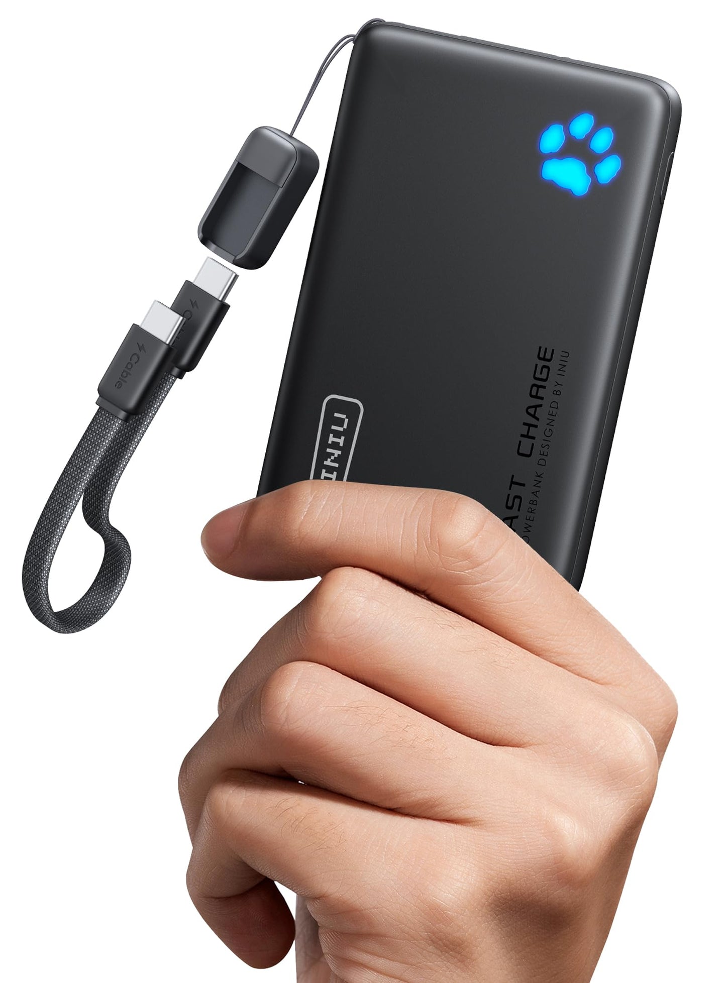 INIU Power Bank, 40% Smaller 10000mAh Portable Charger, 45W Ultra Fast Charging Powerbank with Detachable USB C Cable, Flight-Safe Travel External Battery Pack for iPhone 17 16 Samsung Google iPad etc 🍁 All In One Marketplace Canada
