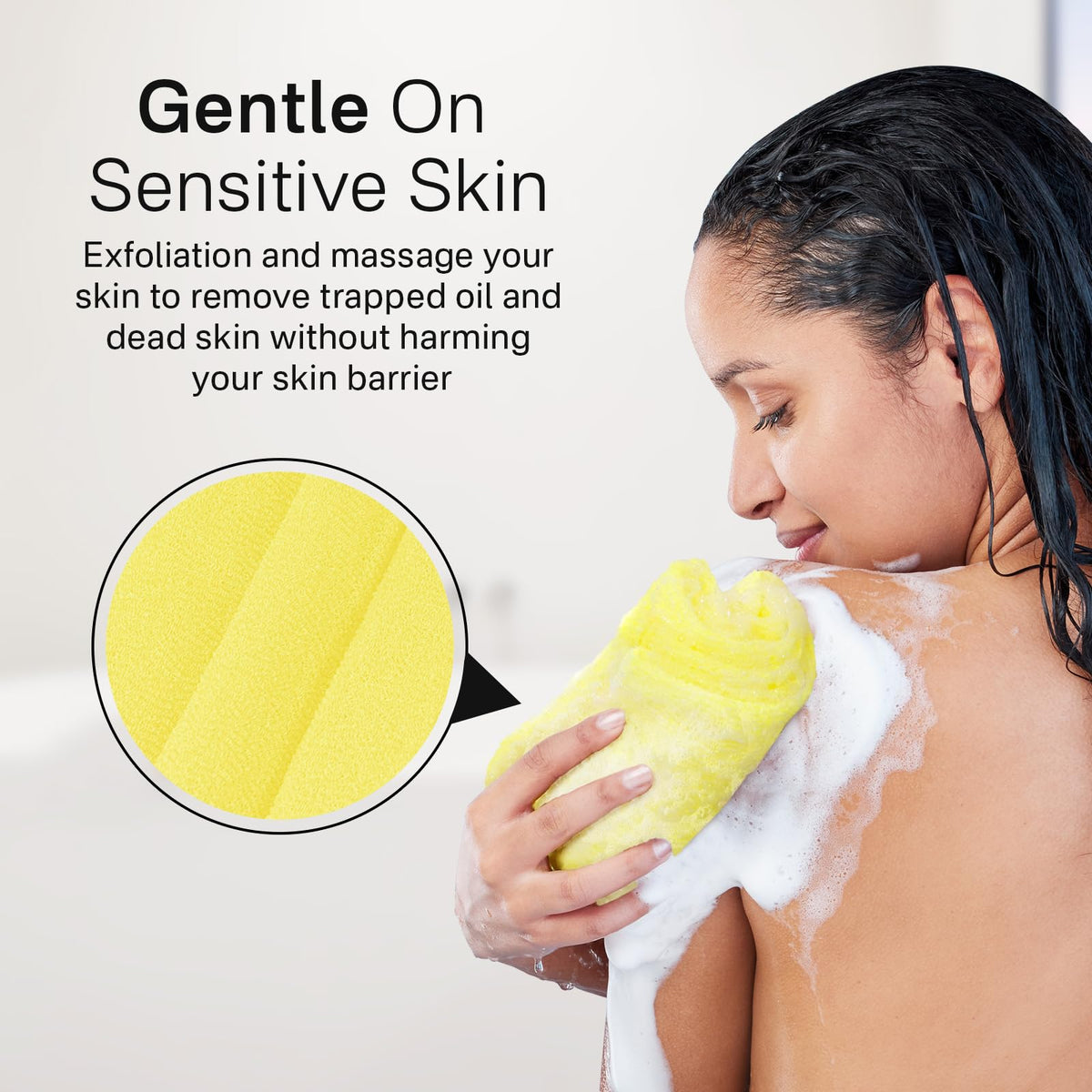 Yiclick Exfoliating Washcloth Towel, Exfoliating Body Scrubber, Back Scrubber Washer for Shower Bath, African Net Sponge Loofah Body Scrub Exfoliator, Exfoliating Cloth Brush Gloves (Blue+Yellow+Pink) 🍁 All In One Marketplace Canada