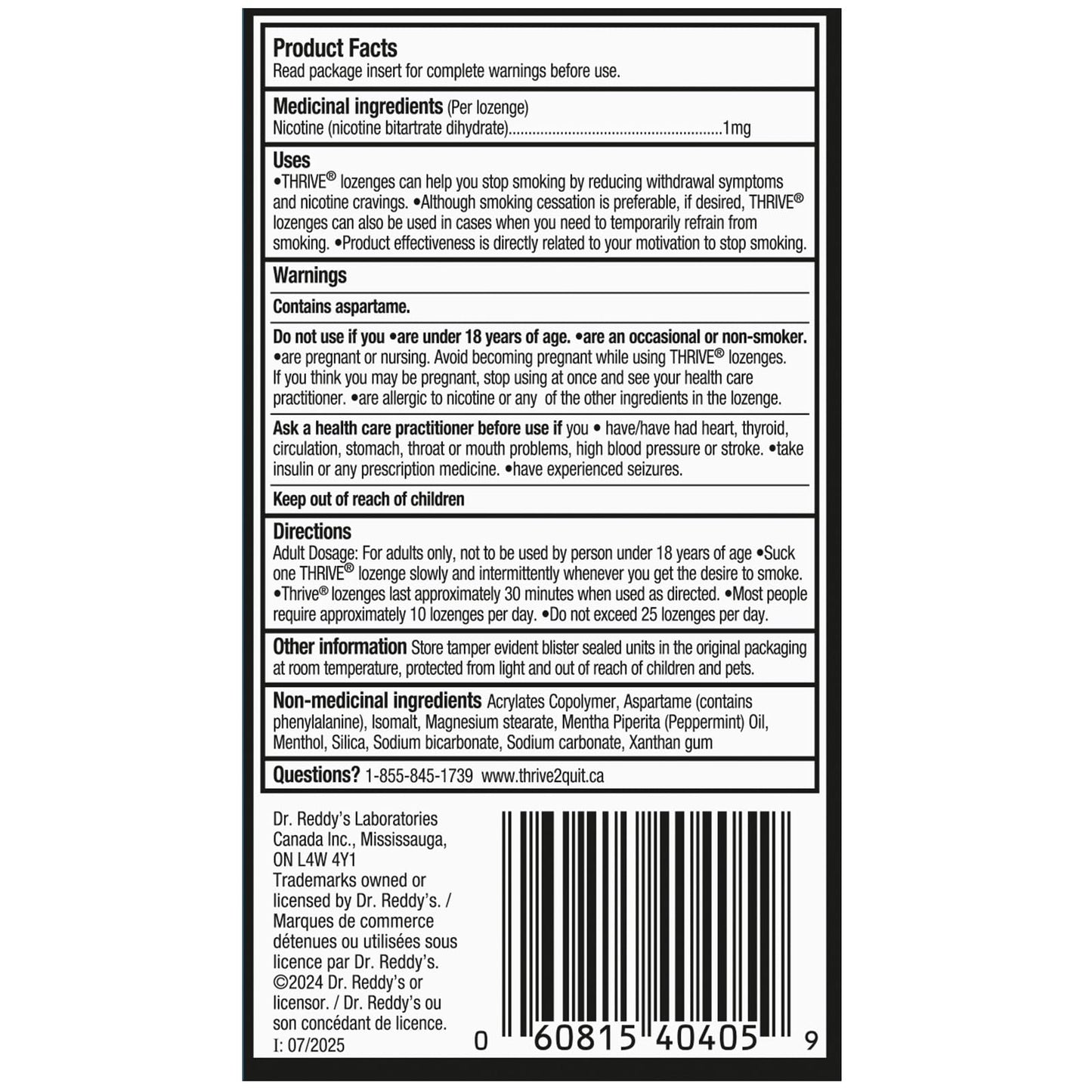 THRIVE Lozenges 1 mg (Peppermint) (Value Pack) 🍁 All In One Marketplace Canada