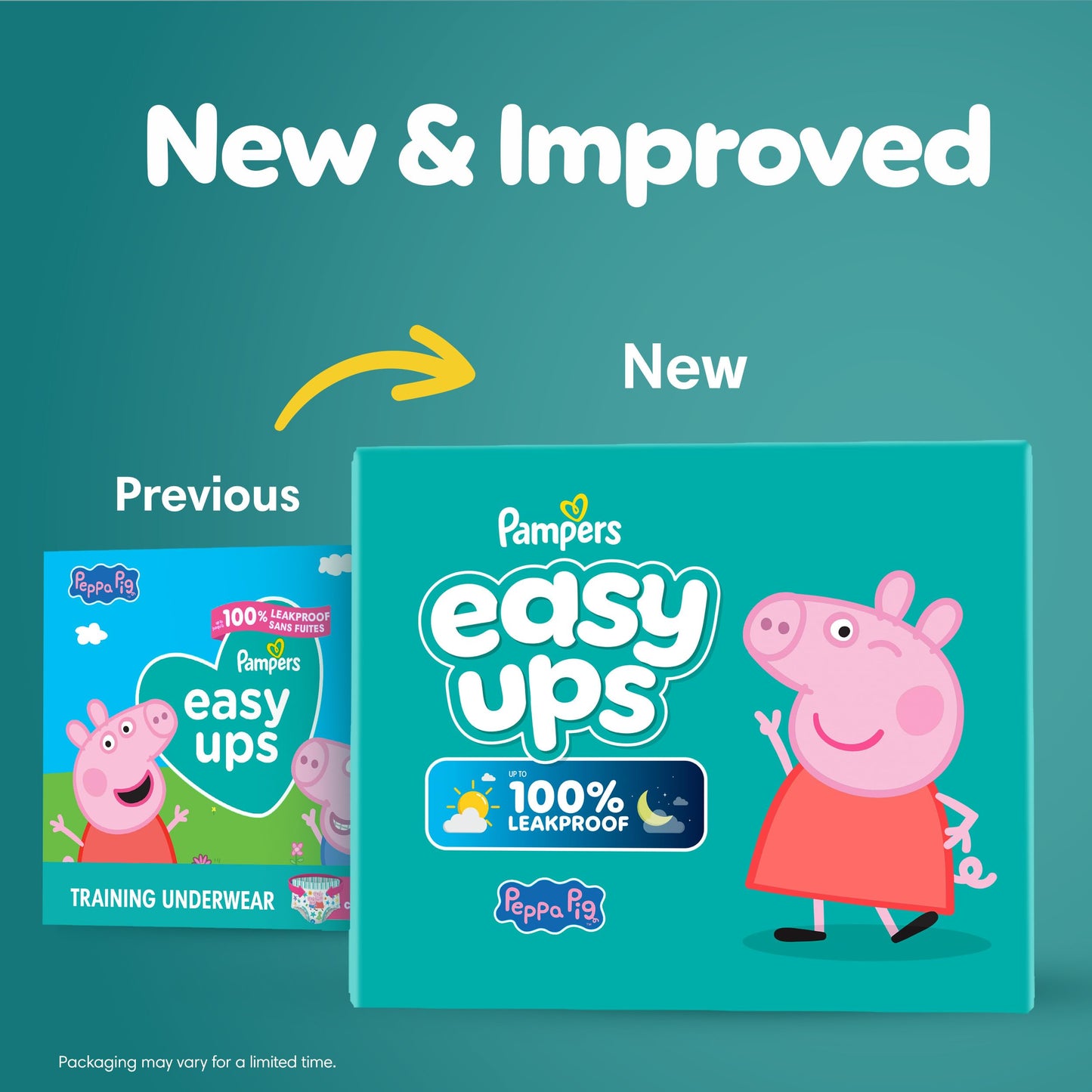 Pampers Easy Ups Girls & Boys Potty Training Pants, Size 7 (5T6T), Peppa Absorbent Training Underwear, Up to 100% Leakproof Day and Night, Hypoallergenic, 1 Pack (Count of 46) 🍁 All In One Marketplace Canada