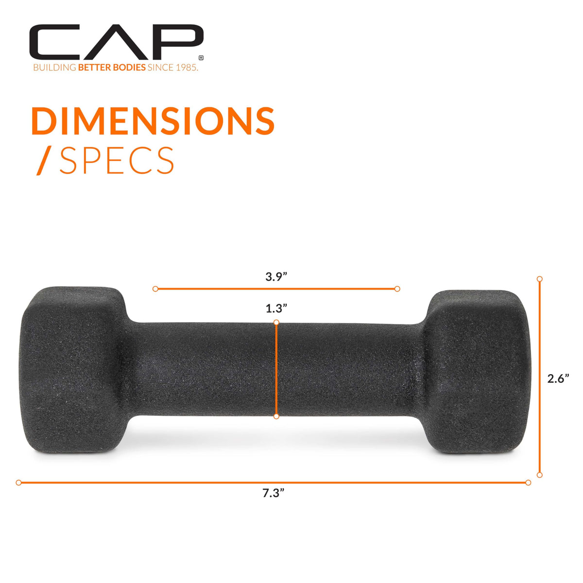 CAP Barbell Neoprene Dumbbell Weights, 5 lb Pair, Black 🍁 All In One Marketplace Canada