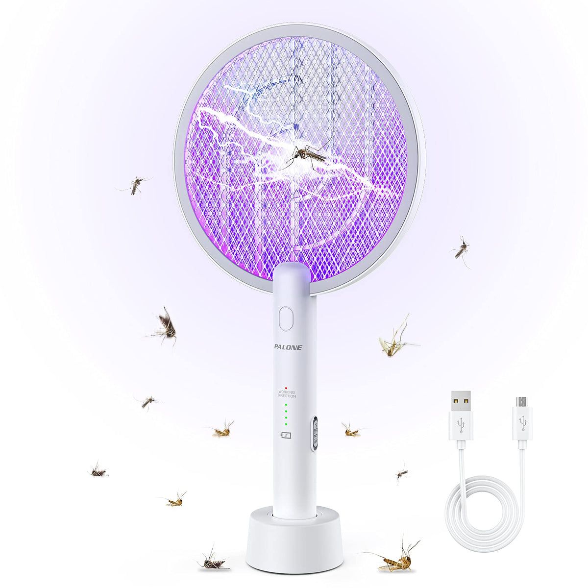 PALONE Bug Zapper Racket, Electric Bug Zapper, 4000V Electric Swatter 3 Layers Lamp, Indoor Zapper Without Waving Hands for Kitchen, Home, Garden and Outdoors 🍁 All In One Marketplace Canada