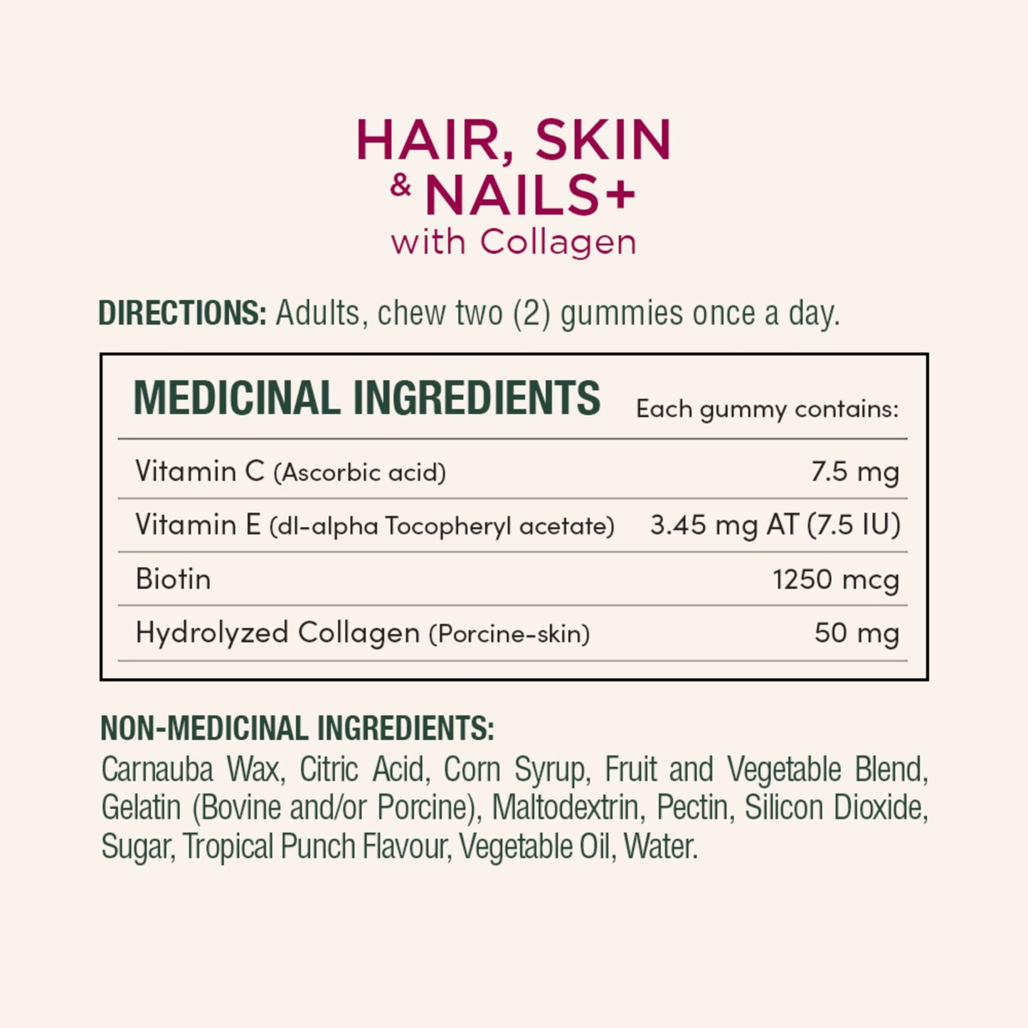 NATURE'S BOUNTY Hair, Skin & Nails Plus Collagen, Maintains Health Of Hair, Skin & Nails, 412.5 g 🍁 All In One Marketplace Canada