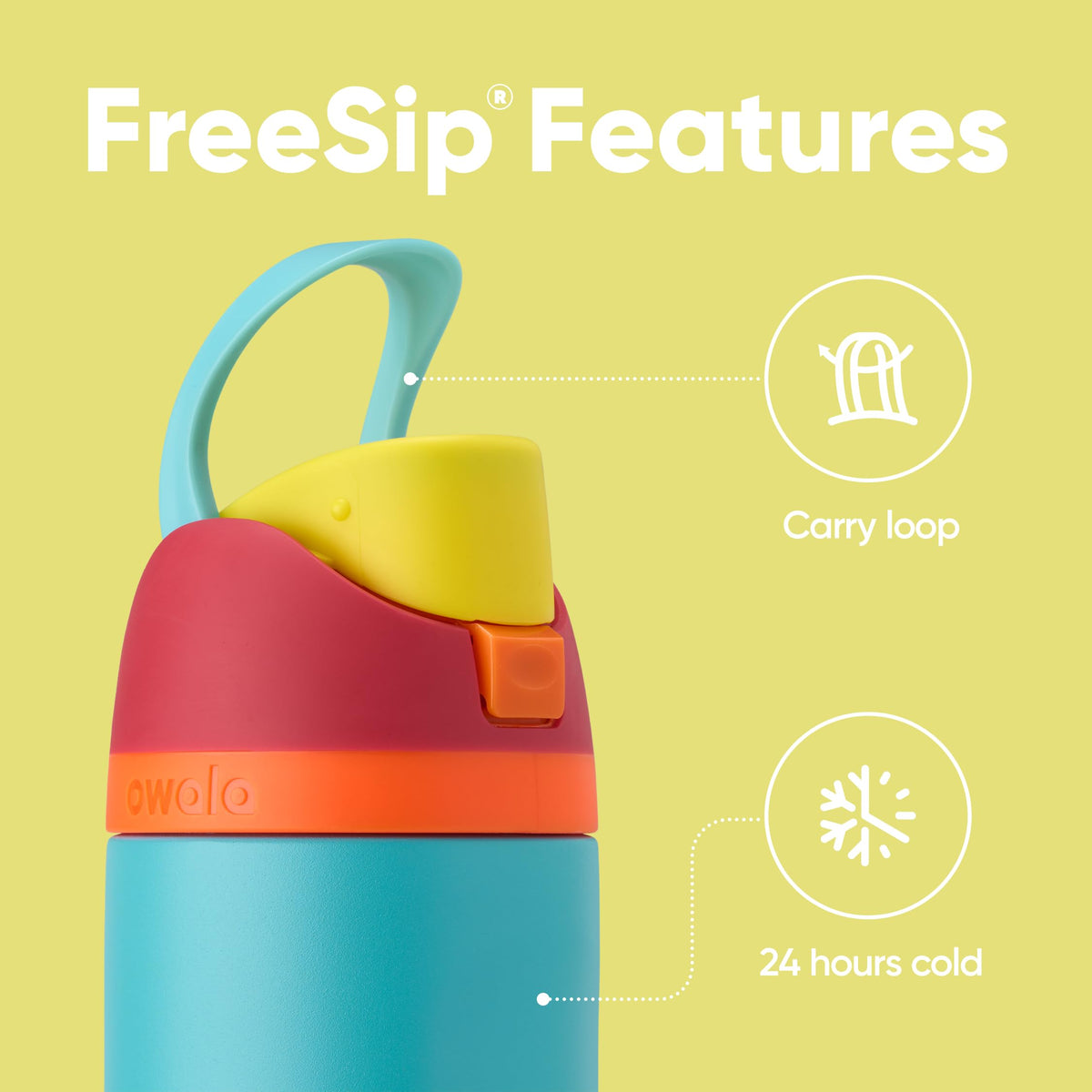 Owala FreeSip Insulated Stainless Steel Water Bottle with Straw for Sports and Travel, BPA-Free, 24-oz, Red/Aqua (Summer Sweetness) 🍁 All In One Marketplace Canada