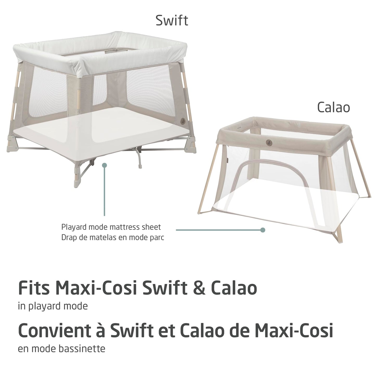 Maxi-Cosi Swift/Calao Playard Mode Fitted Sheets – 2-Pack, 100% Cotton, Soft and Breathable, Durable, Perfect Fit for Playard Mattress, Machine Washable, Baby Bedding Essentials 🍁 All In One Marketplace Canada