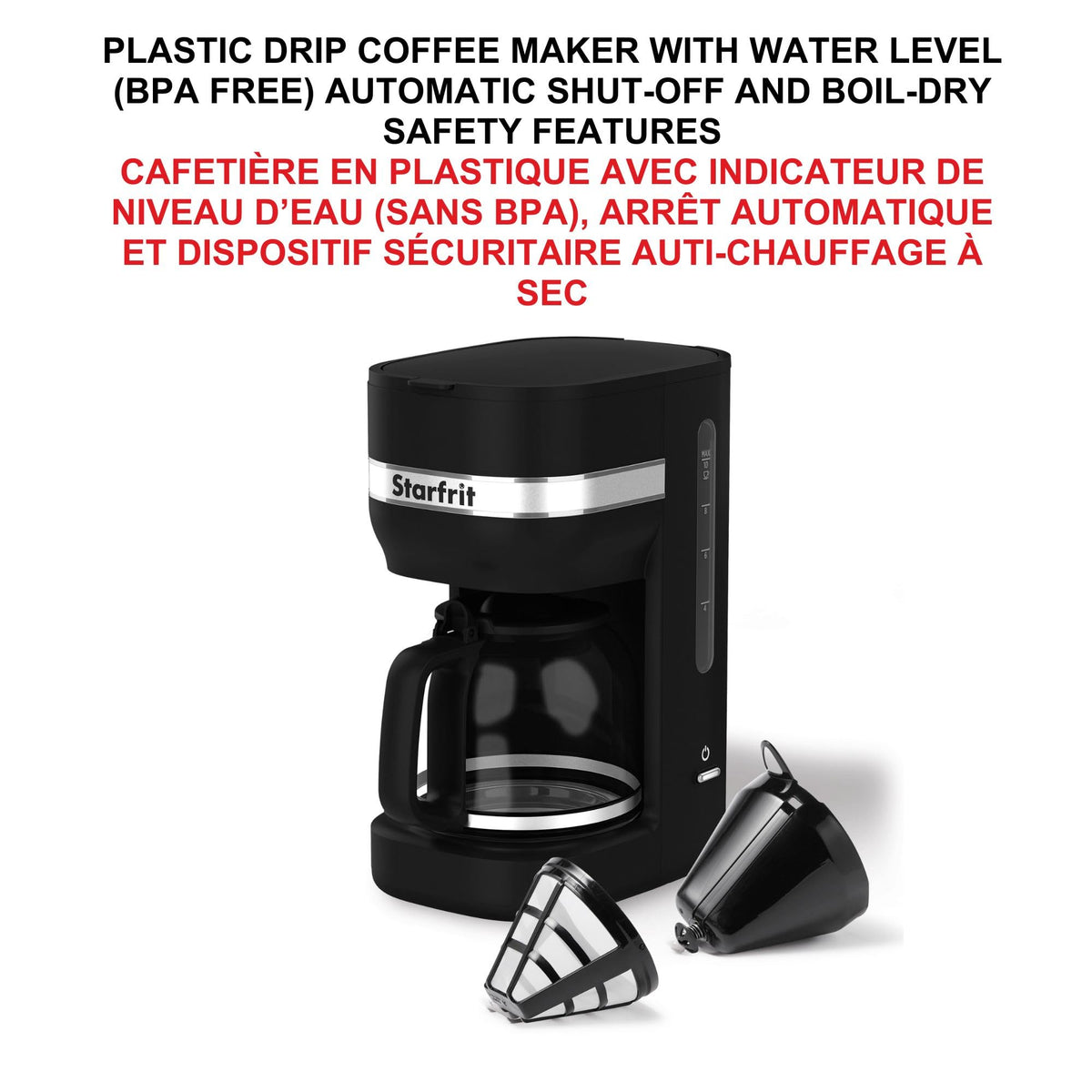 Starfrit 10-Cup Coffee Maker – Keep Warm Function – Reusable Filter Basket – Easy to clean – 900W – Black 🍁 All In One Marketplace Canada