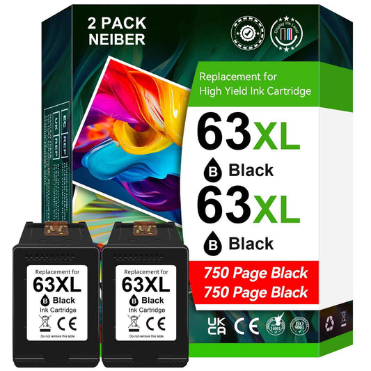 63XL Ink Cartridge Black for HP 63 Ink Cartridges for HP63 for HP63XL Black, Compatible for HP Envy 4520 4522 Officejet 3830 5255 3833 4650 DeskJet 3630 3632 1112 Printer 🍁 All In One Marketplace Canada