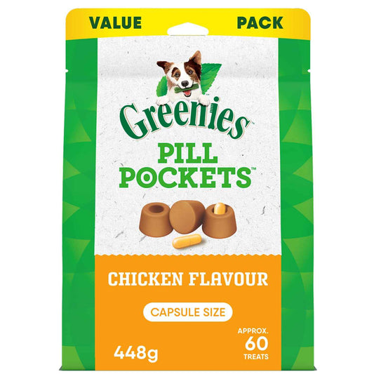 GREENIES Pill Pockets Capsule Size Natural Soft Dog Treats Chicken Flavor, (60 Treats) 15.8oz. Pack 🍁 All In One Marketplace Canada
