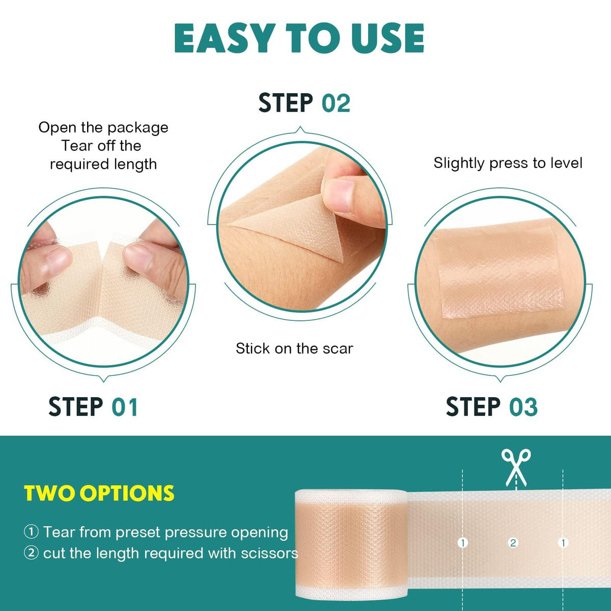 Pumkot Silicone Scar Sheets, Silicone Scar Tape(1.6” x 120” Roll-3M) 🍁 All In One Marketplace Canada