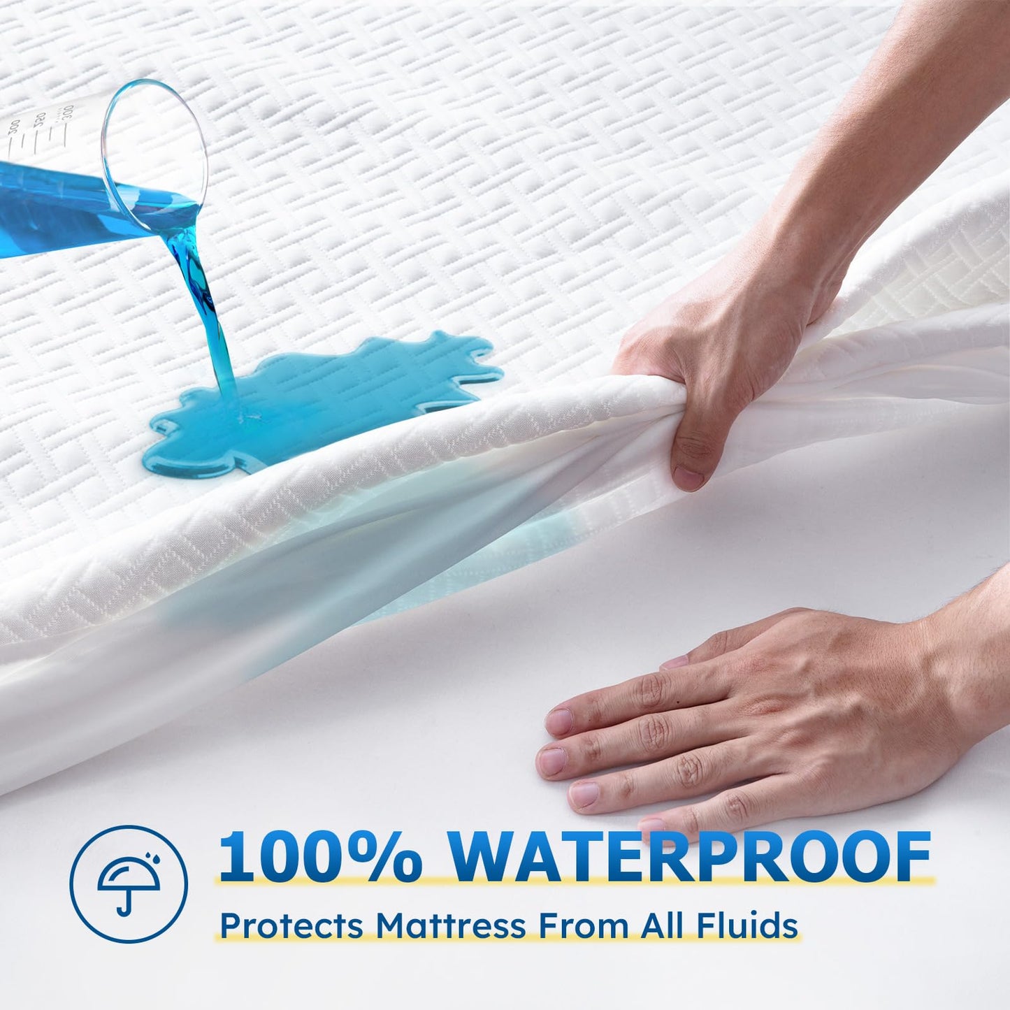Cozymaker Queen Size Mattress Protector, 100% Waterproof Mattress Cover Fitted 8"-21" Deep Pocket, Cooling Viscose Made from Bamboo and Soft Breathable Cover Mattress Queen Noiseless Washable 🍁 All In One Marketplace Canada
