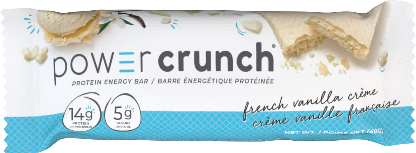 Power Crunch Protein Bars French Vanilla Crème 12 Count – High Protein Wafer Bar, 13g Protein, Low Sugar, Cream-Filled Snack Bar 🍁 All In One Marketplace Canada