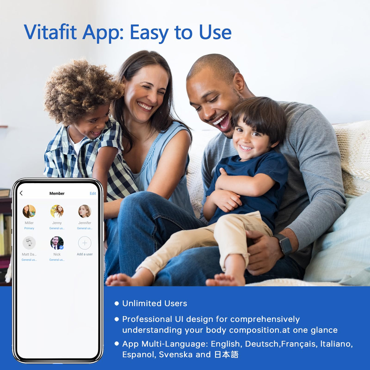 Vitafit Smart Weight Scale, High Accuracy 0.1lb by Our Professional Factory Since 2001, Scale Body Weight App Sync 13 Body Composition with BMI, Body Fat and Muscle, 400lb, LED, Black 🍁 All In One Marketplace Canada