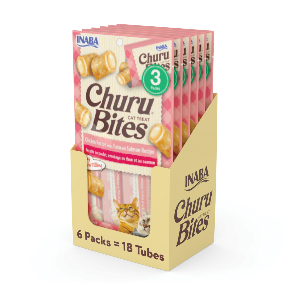 INABA Churu Bites Soft & Chewy Cat Treats, Tuna Salmon, 18ct 🍁 All In One Marketplace Canada