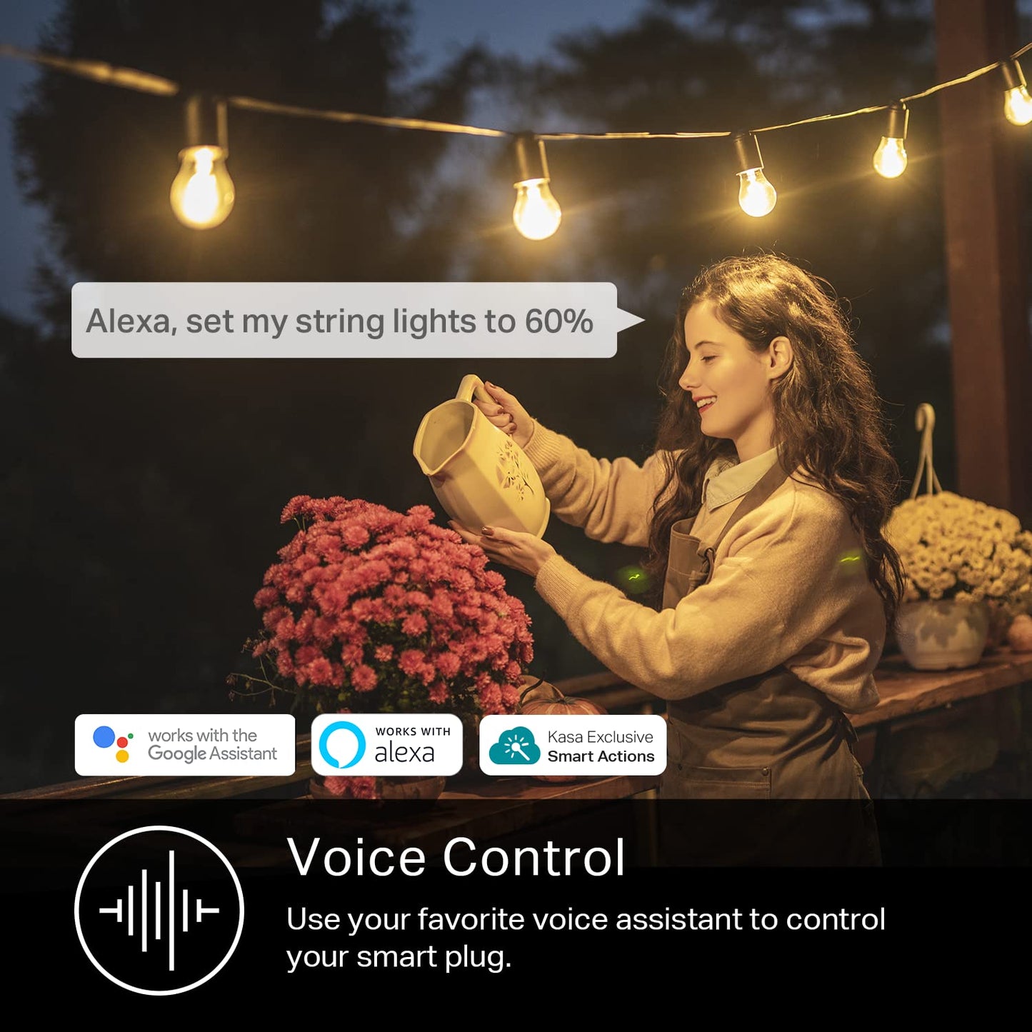 Kasa Smart Outdoor Dimmer Plug by TP-Link (KP405) - IP64 Waterproof Plug for Outdoor String Lights, Works with Alexa, Long Wi-Fi Range, 2.4GHz WiFi Required, No Hub Required, ETL Certified Black 🍁 All In One Marketplace Canada
