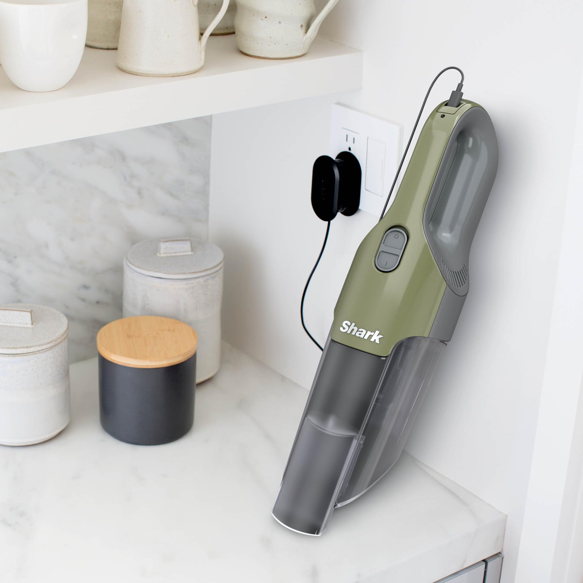 Shark Cyclone Handheld Vacuum - HyperVelocity Suction, Lightweight 1.6 lbs, XL Dust Cup, USB Charging, 8" Crevice Tool, Washable Filter, Green/Grey CH700C (Canadian Version) 🍁 All In One Marketplace Canada