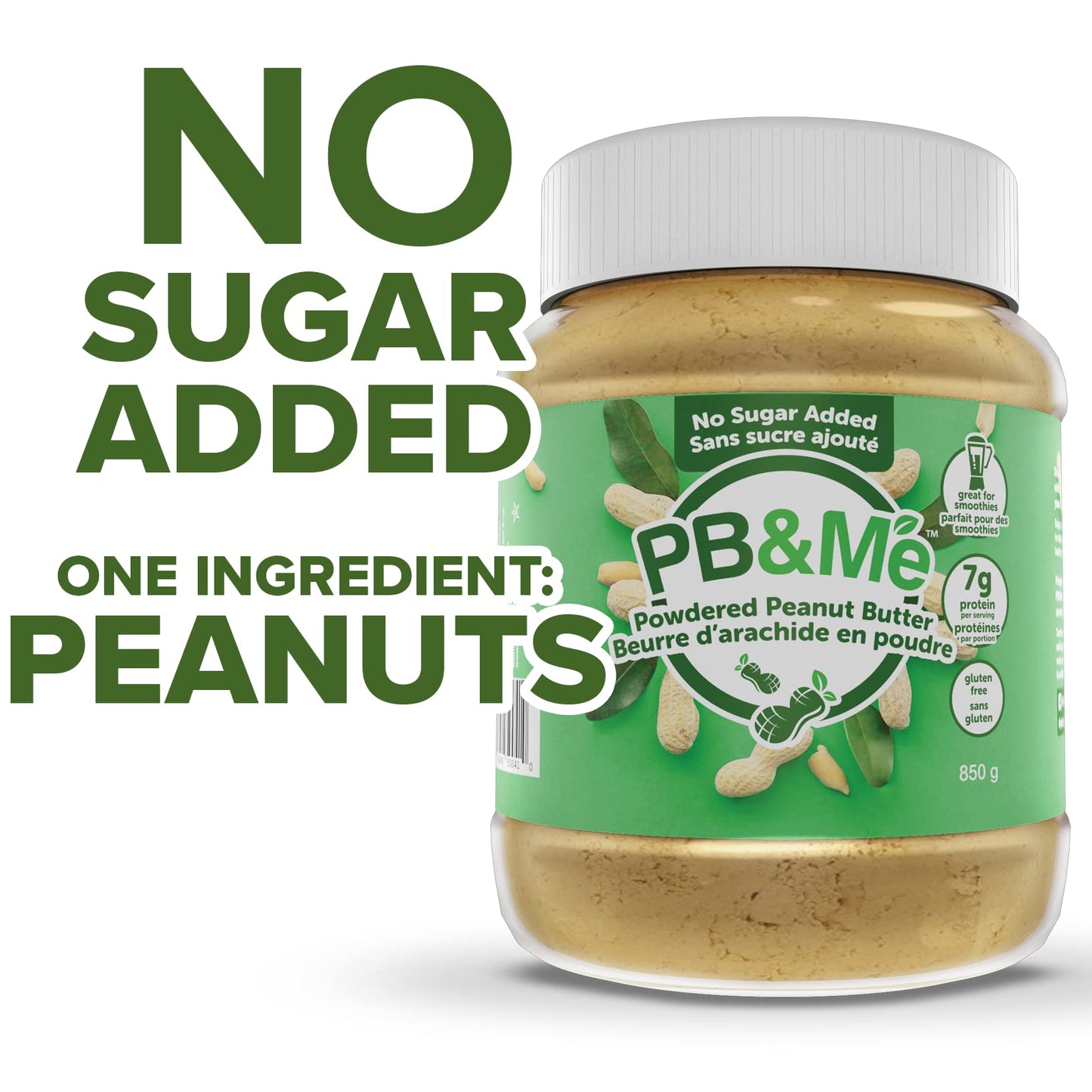 PB&Me Sugar Free Peanut Butter Powder - Powdered Peanut Butter No Sugar for Low Calorie Snacks, Peanut Butter Powder Protein for Smoothies, Low Carb Peanut Powder Protein Snack, 2lbs Jar (1-Pack) 🍁 All In One Marketplace Canada