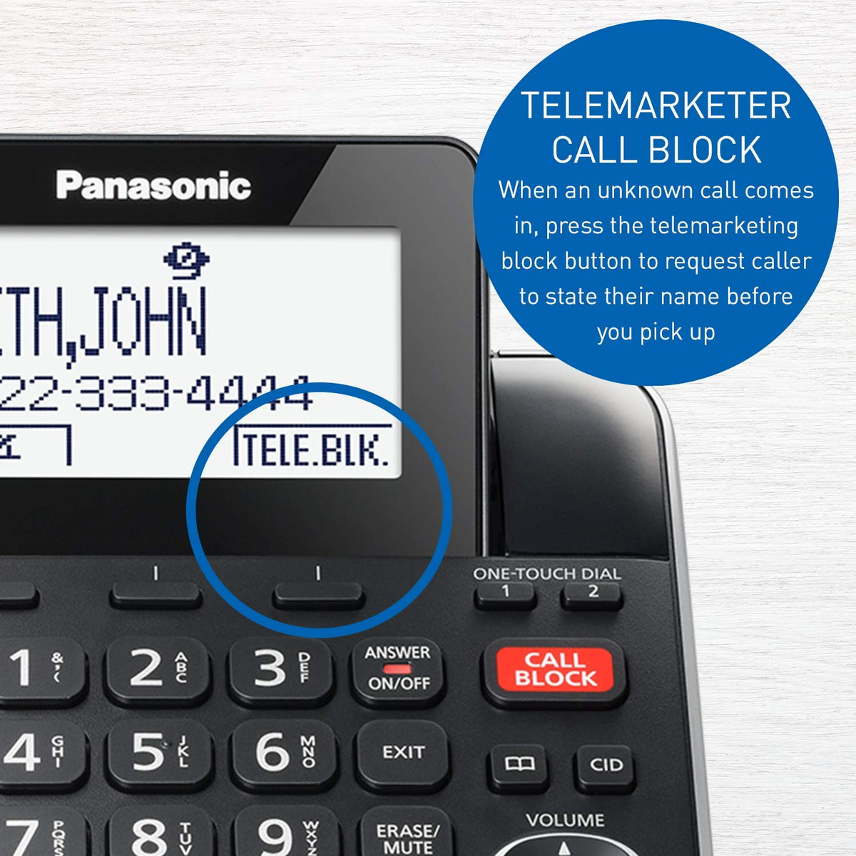 Panasonic DECT 6.0 2-in-1 Corded/Cordless Phone with Answering Machine, Advanced Call Block (1,000 Numbers), and Talking Caller ID - 1 Cordless Handset - KX-TGF870CB, Black 🍁 All In One Marketplace Canada