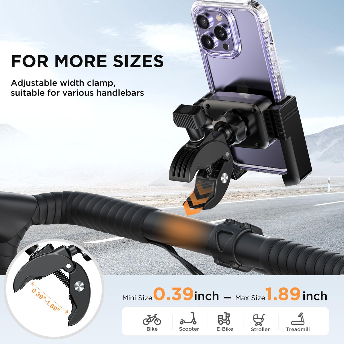 Miracase Bike Motorcycle Phone Holder, [1s Quick Lock] Bicycle Phone Mount Handlebar Cell Phone Clamp for Scooter, Compatible with iPhone Samsung Google 🍁 All In One Marketplace Canada