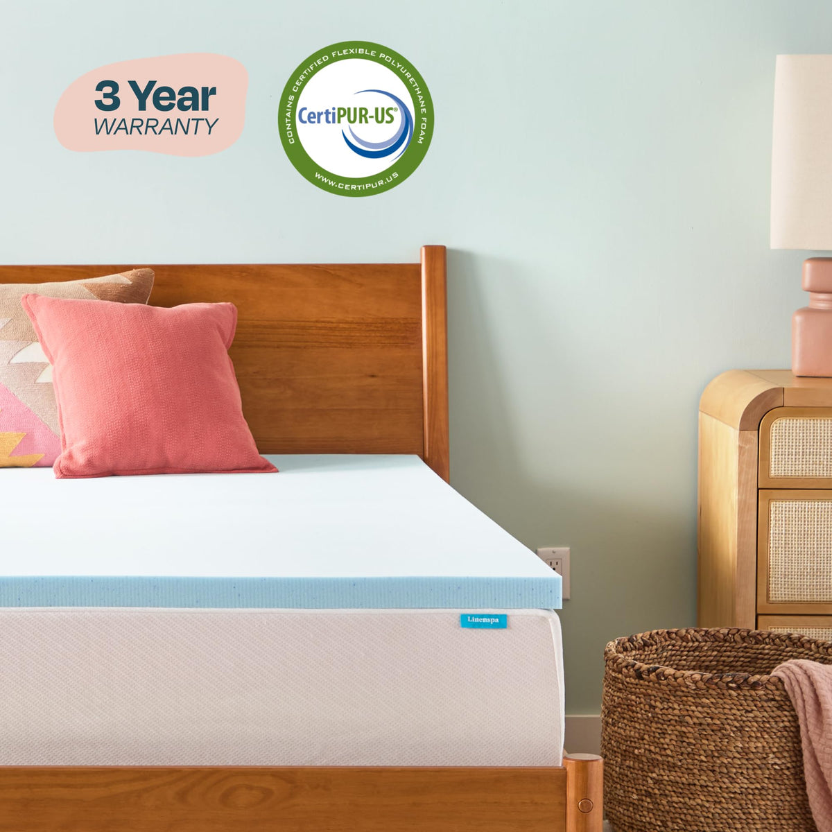 Linenspa 2 Inch Memory Foam Mattress Topper, Gel Infused Twin XL Mattress Topper, CertiPUR-US Certified 🍁 All In One Marketplace Canada