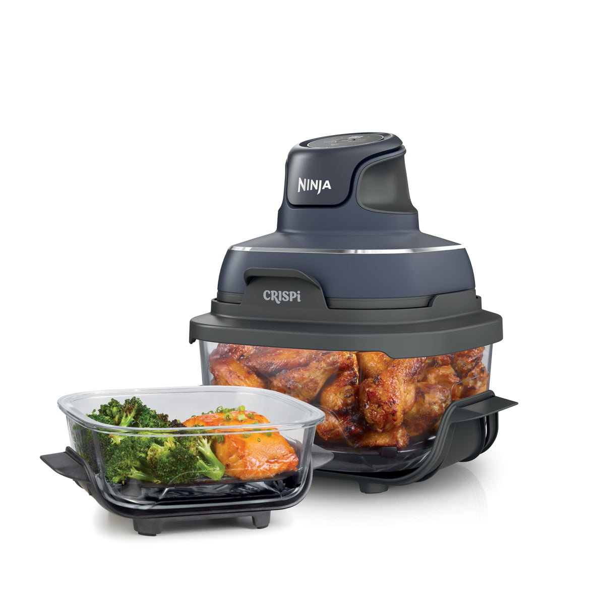 Ninja Crispi Portable Glass Air Fryer Cooking System – 4-Qt & 6-Cup CleanCrisp Containers, Nontoxic, Leak-Proof, Dishwasher Safe – Air Fry, Bake, Max Crisp, Recrisp FN101CGY (Canadian Version) 🍁 All In One Marketplace Canada