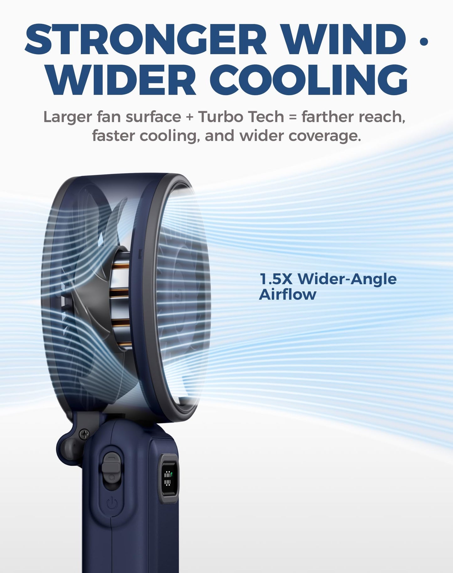 Diveblues Portable Hand Fan - Mini USB Rechargeable Handheld Fan Up to 12 Hours Cooling, 1-100 Speed Personal Fan with Turbo Airflow, 180° Foldable Desk Fan for Office & Bedroom & Travel & Commuting 🍁 All In One Marketplace Canada