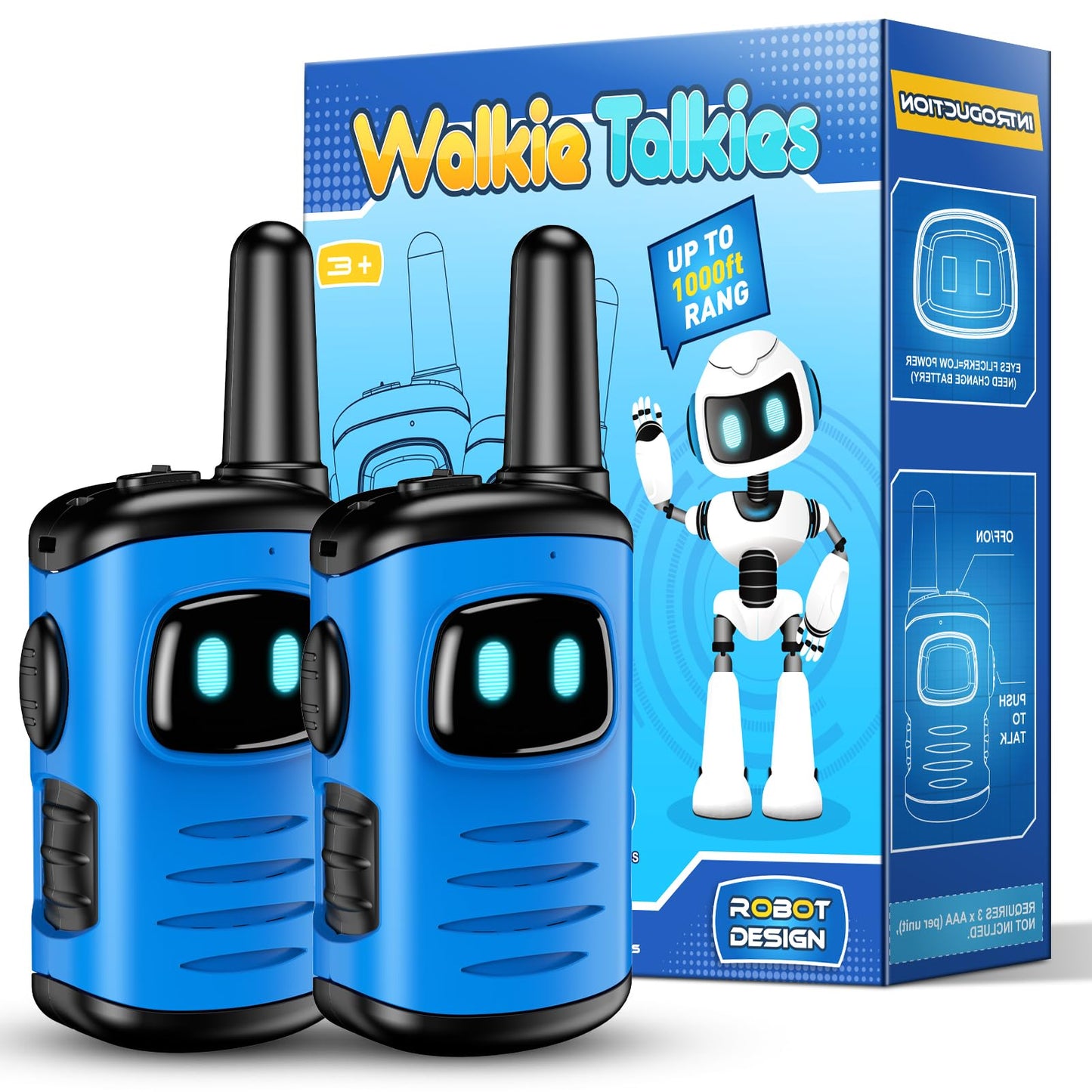 Walkie Talkies for Kids, Exssary Toys for 3-6 Year Old Boys Outdoor Toys for Kids 3-5 Walkie Talkie 3 4 5 6 Year Old Boy Gifts Hiking Camping Toy Easter Christmas Birthday Gifts for Boy Blue 🍁 All In One Marketplace Canada