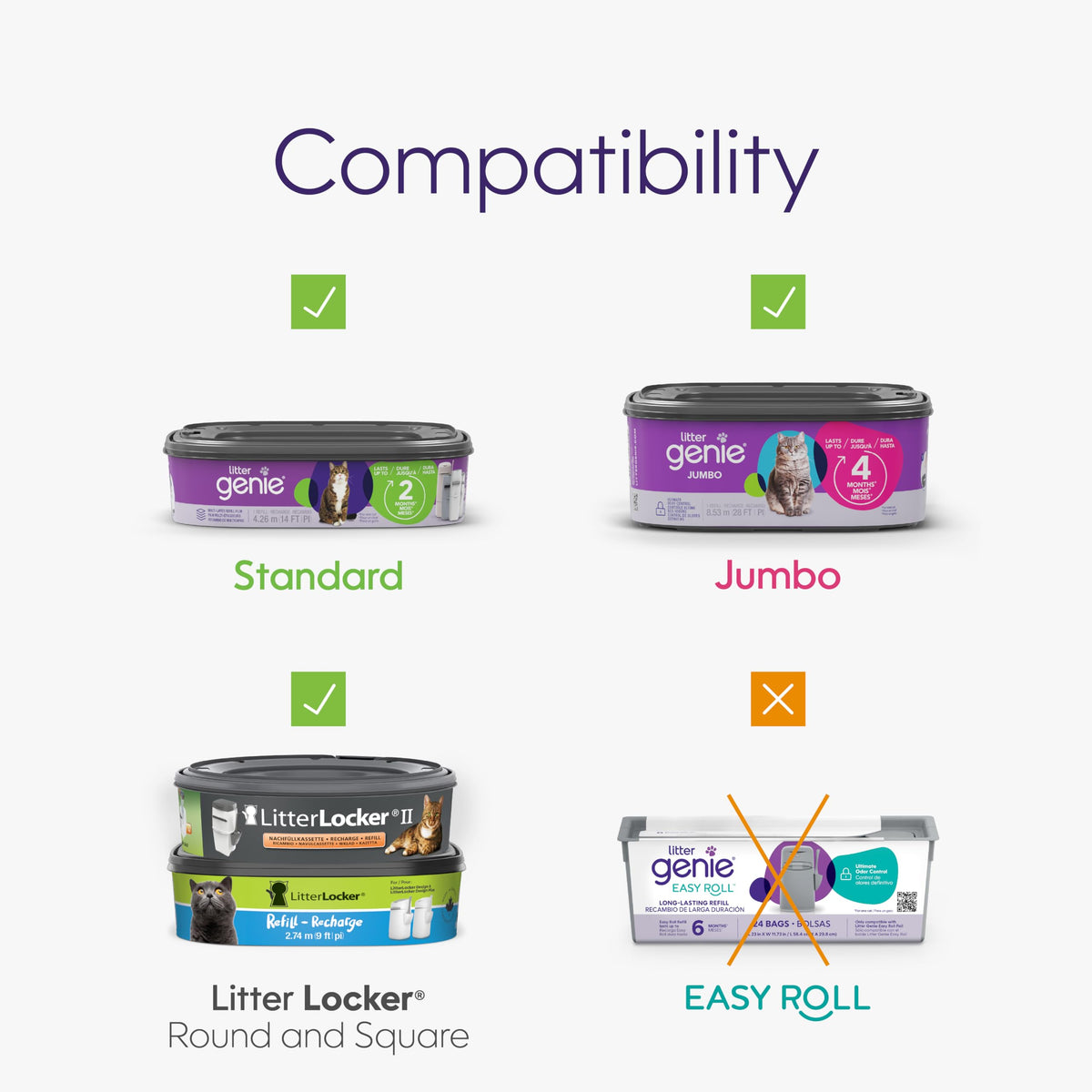 Litter Genie Refill Bags | Stand alone Genuine Film 9 pk | Compatible with Litter Genie Standard and Jumbo refills | Ultimate Odour Control Cat Litter Bags | Up to 18 months of supply for one cat 🍁 All In One Marketplace Canada
