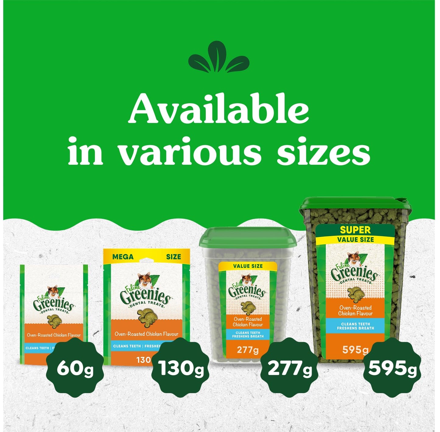 GREENIES Feline Cat Treats Natural Dental Care, Oven Roasted Chicken Flavour, 21oz. Tub 🍁 All In One Marketplace Canada