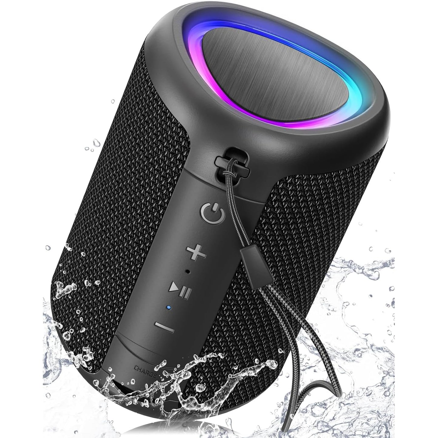 Portable Bluetooth Speaker with Lights, Powerful Crystal Clear Sound, IPX5 Waterproof, All Day Playtime, AUX&TF-Card Input, Bluetooth 5.3, TWS Paring, Small Wireless Speaker for Outdoor, Gift Ideas 🍁 All In One Marketplace Canada