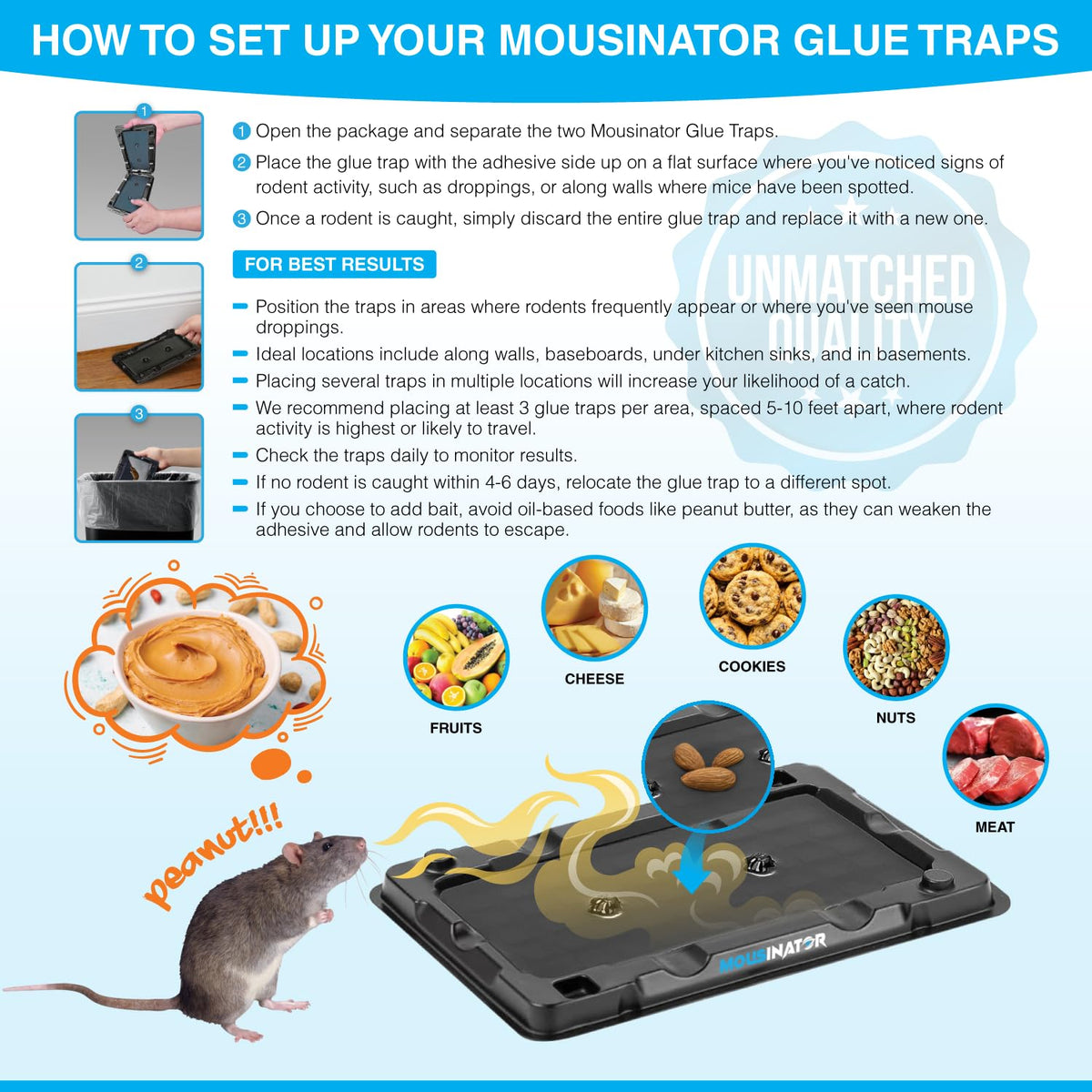 MOUSINATOR Mouse Glue Traps, 12-Pack, Heavier Plastic Glue Trap with Extra-Strong Adhesive for Small Mice, Sticky Mouse Trap for Indoor, Easy & Ready-to-Use 🍁 All In One Marketplace Canada
